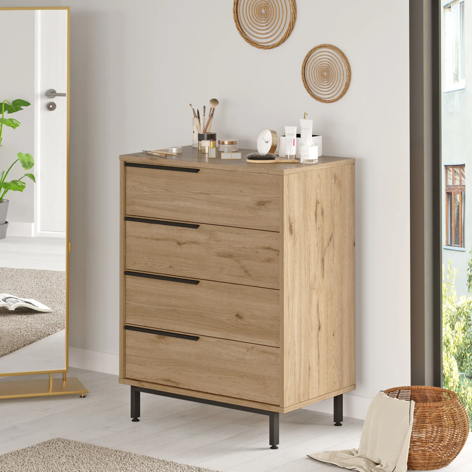 Commode Vesanto ladekast 95x75x44,5 cm [en.casa] - Image 2