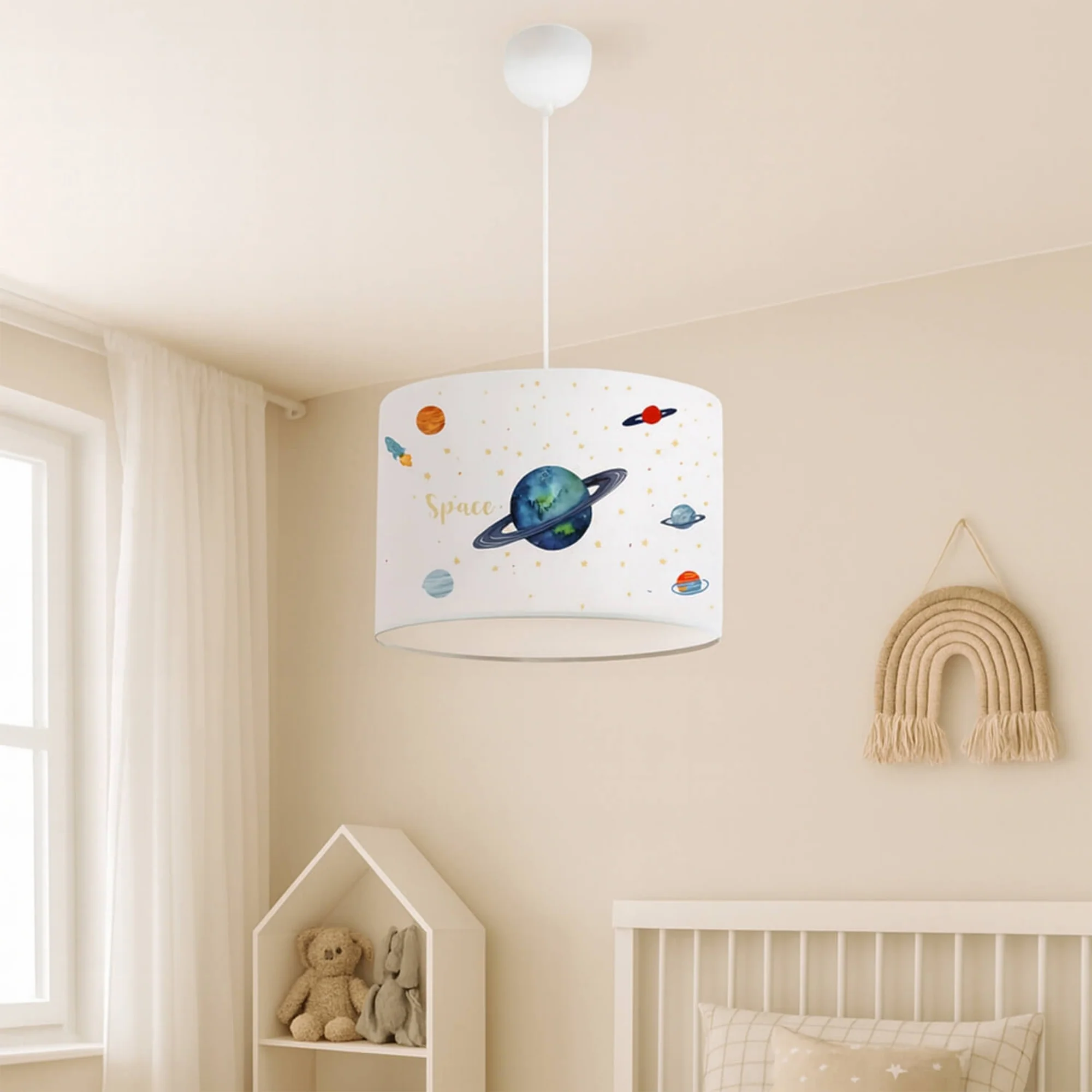 Kinder hanglamp Rugby E27 fitting pvc textiel hoogte 70 cm lux.pro - Image 2