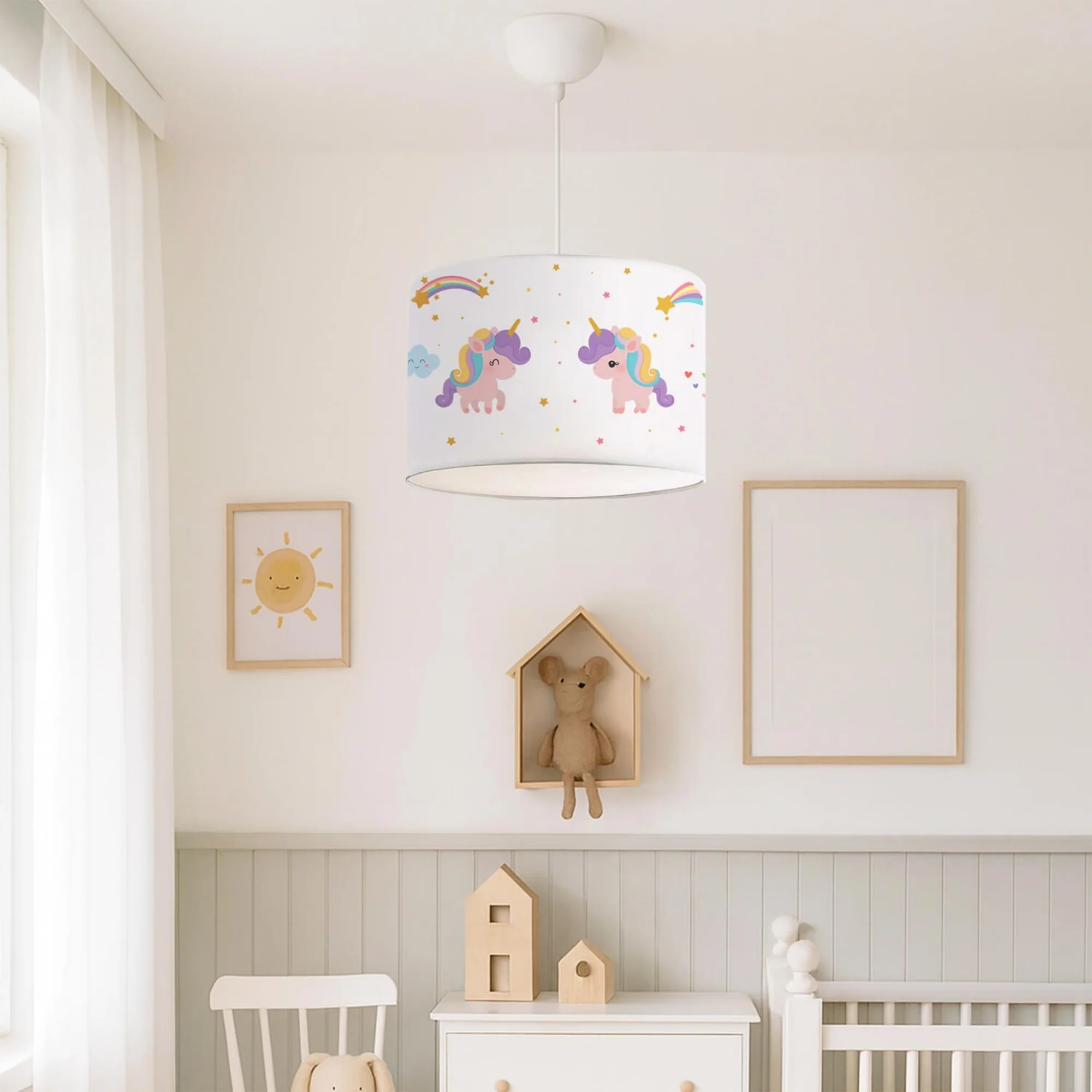 Kinder hanglamp Rugby E27 fitting pvc textiel hoogte 70 cm lux.pro - Image 6