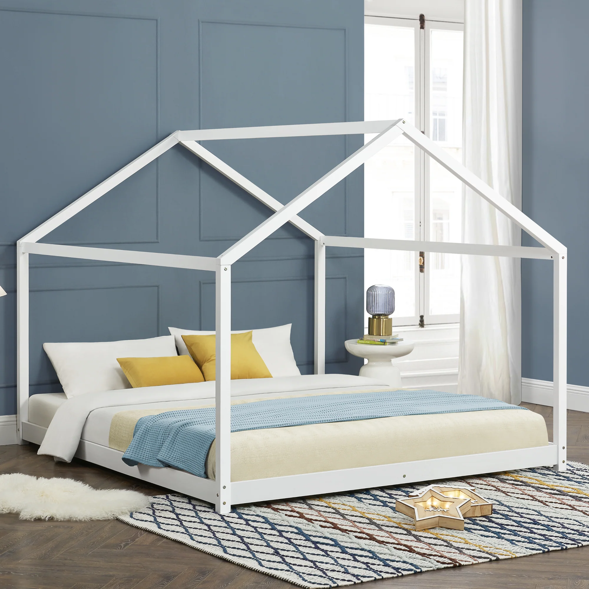 [en.casa] Kinderbed Cerro huisbed met lattenbodem wit - 4 varianten - Image 3