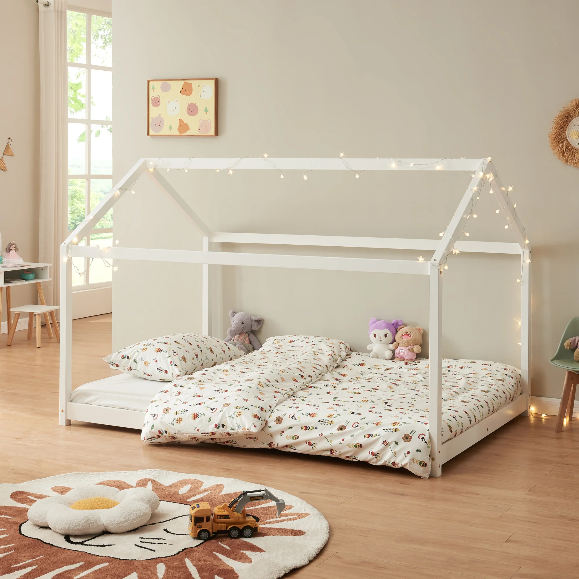[en.casa] Kinderbed Cerro huisbed met lattenbodem wit - 4 varianten - Image 4