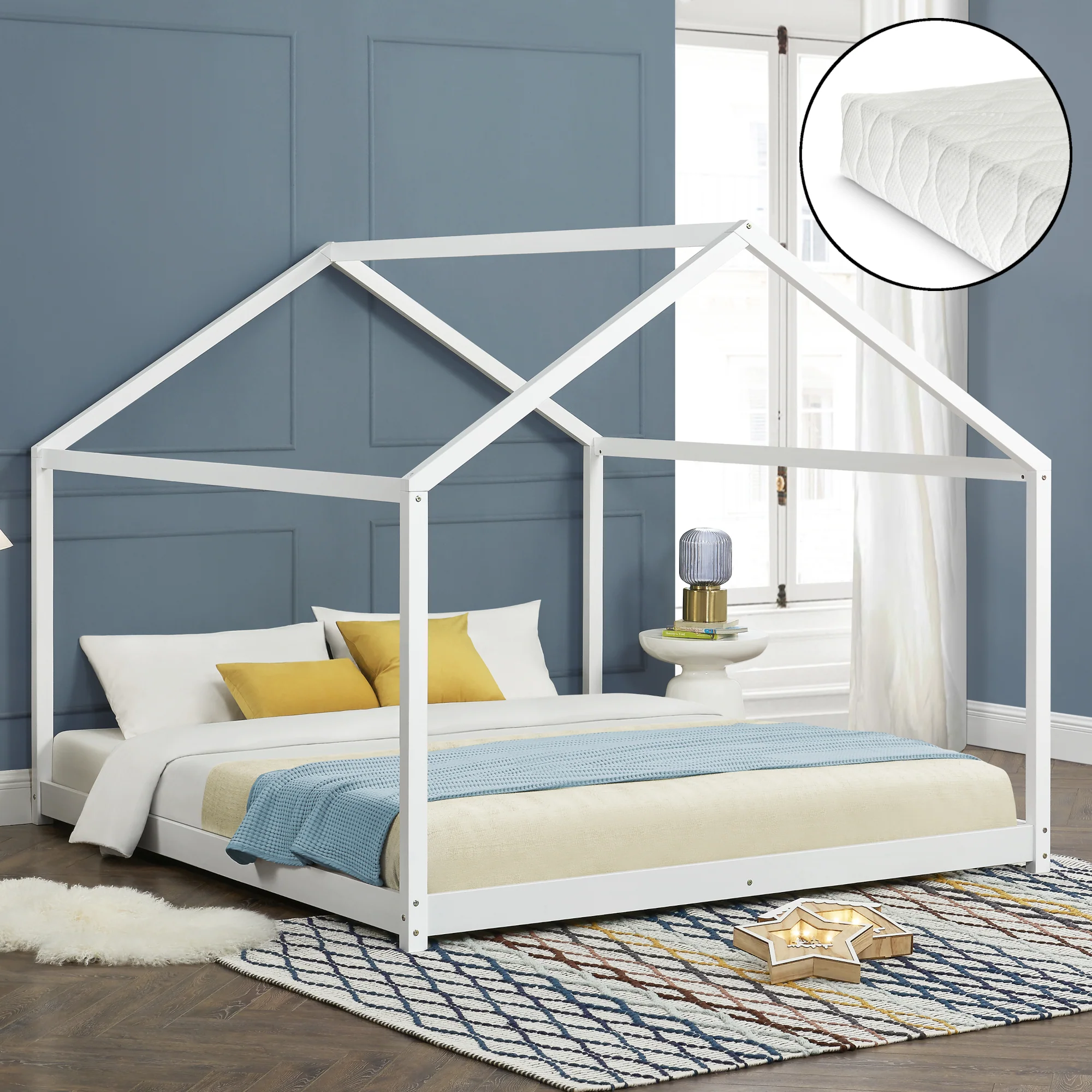 [en.casa] Kinderbed Cerro twijfelaar huisbed met matras - 4 varianten - Image 2