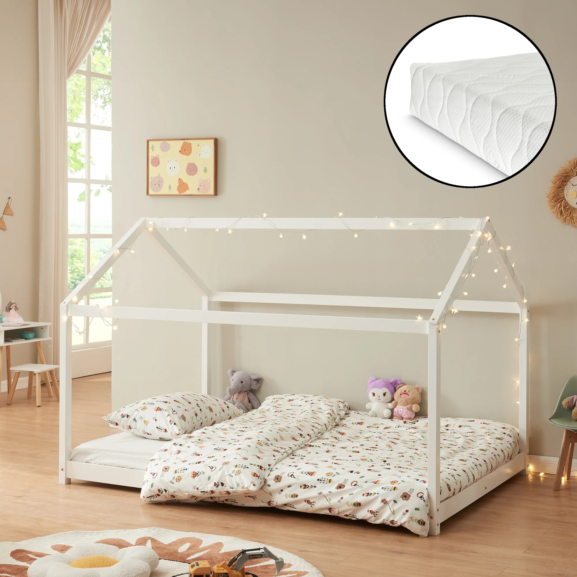 [en.casa] Kinderbed Cerro twijfelaar huisbed met matras - 4 varianten - Image 4