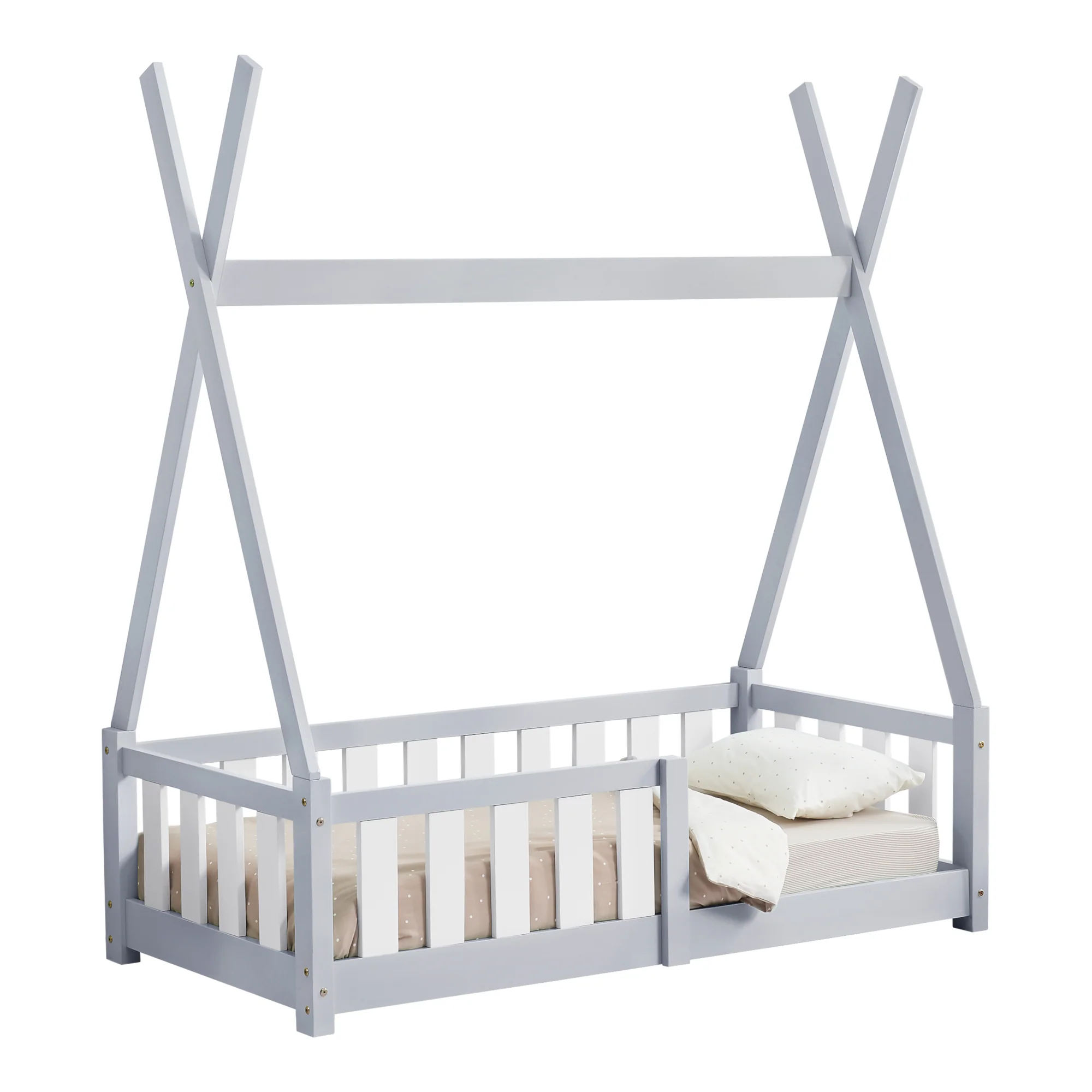 [en.casa] Kinderbed Tipi grenen met uitvalbeveiliging 70x140 cm - 4 varianten - Image 2