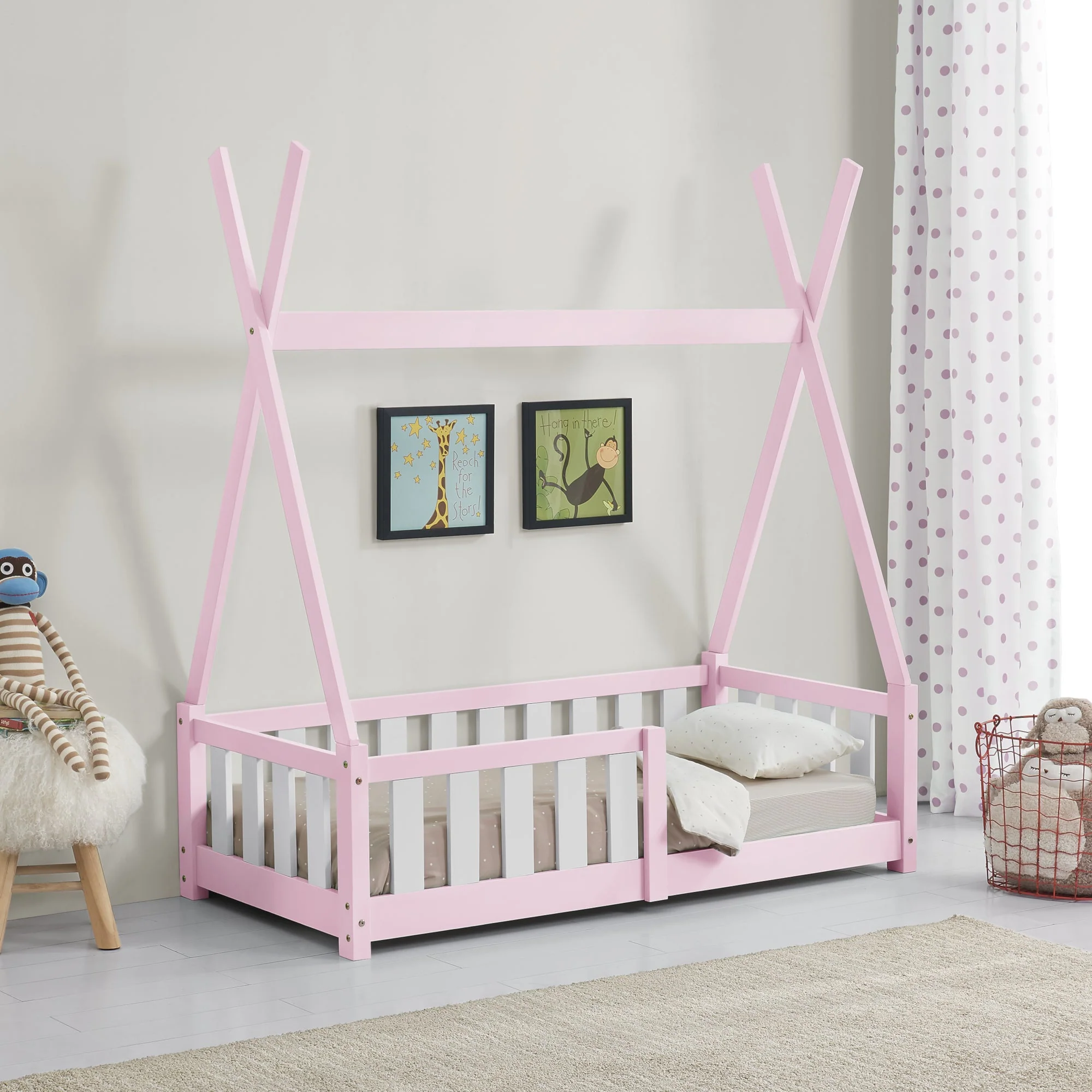[en.casa] Kinderbed Tipi grenen met uitvalbeveiliging 70x140 cm - 4 varianten - Image 7