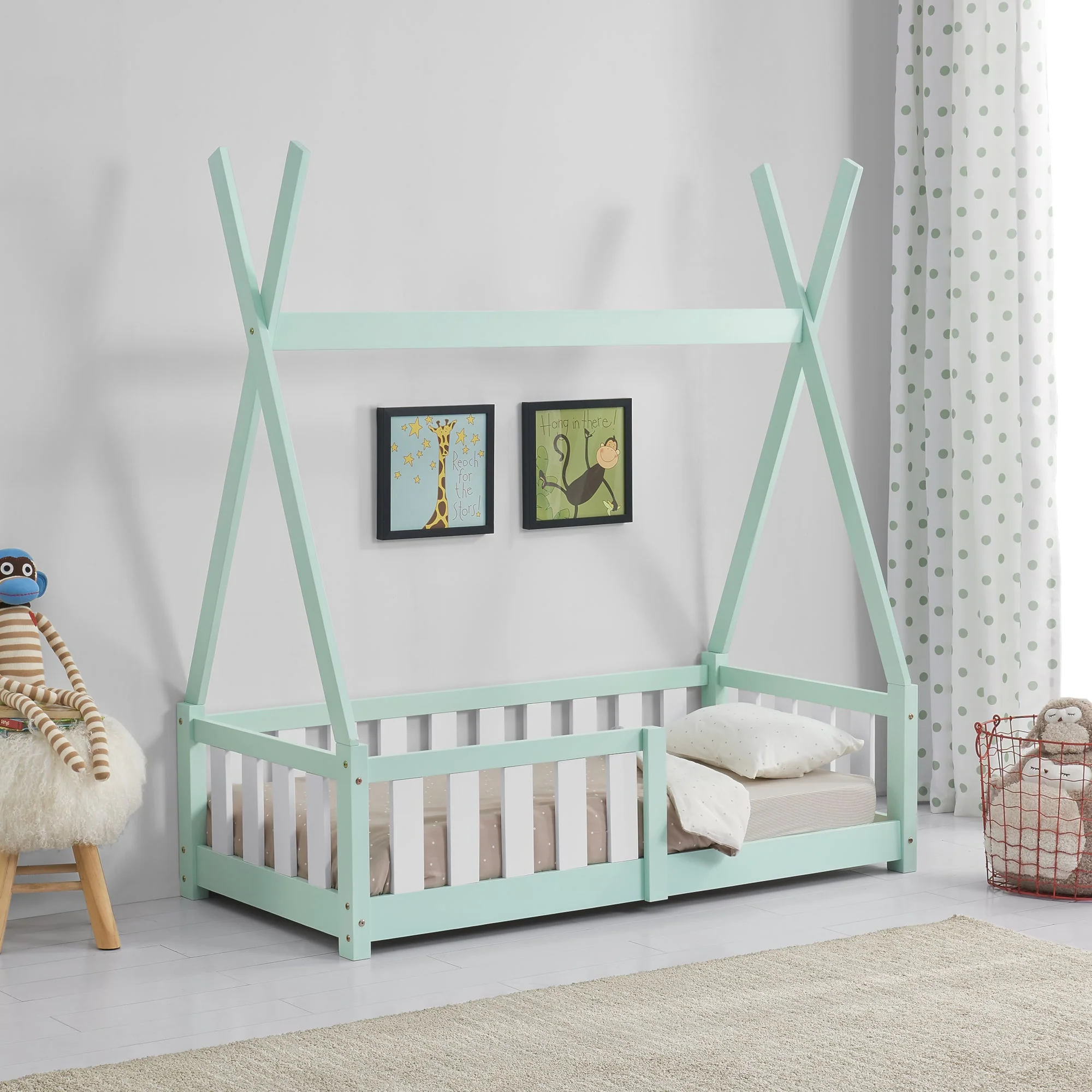 [en.casa] Kinderbed Tipi grenen met uitvalbeveiliging 70x140 cm - 4 varianten - Image 8