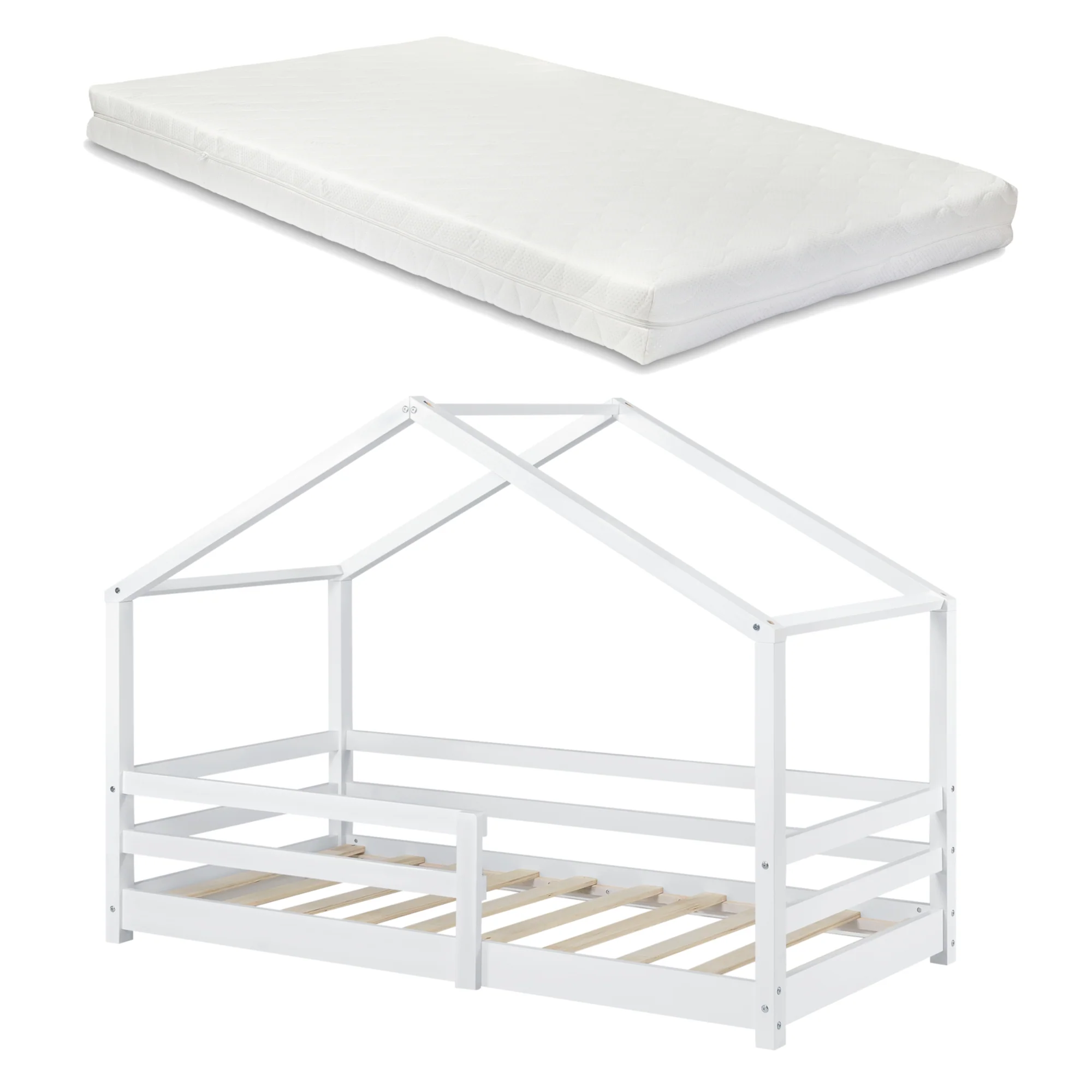 Kinderbed Knätten grenen huisbed incl. matras, bedodem en uitvalbeveiliging - verschillende kleuren en maten - Image 2