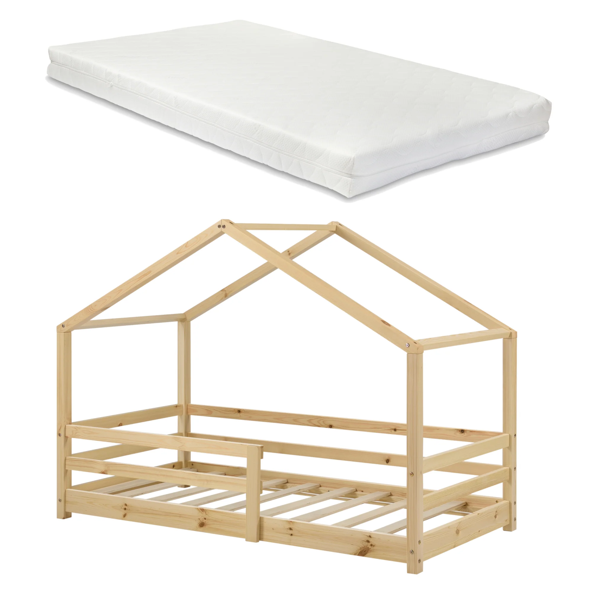 Kinderbed Knätten grenen huisbed incl. matras, bedodem en uitvalbeveiliging - verschillende kleuren en maten - Image 4