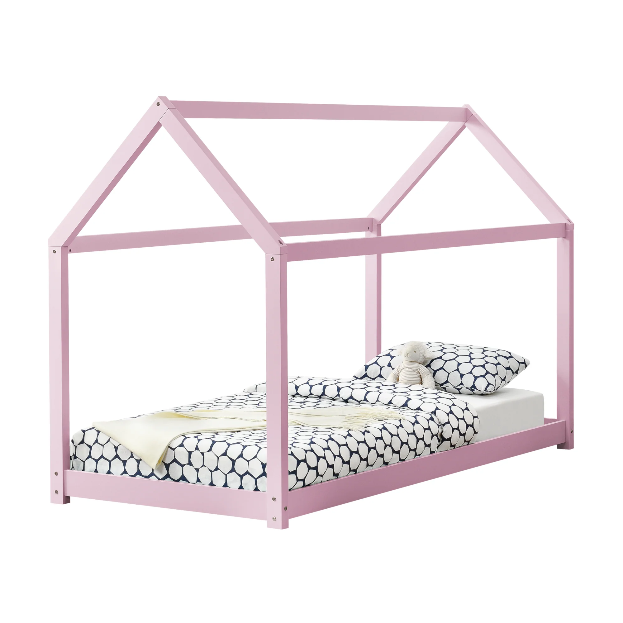 Kinderbed Netstal houten bed huisbed 90x200 cm - 4 kleuren - Image 3