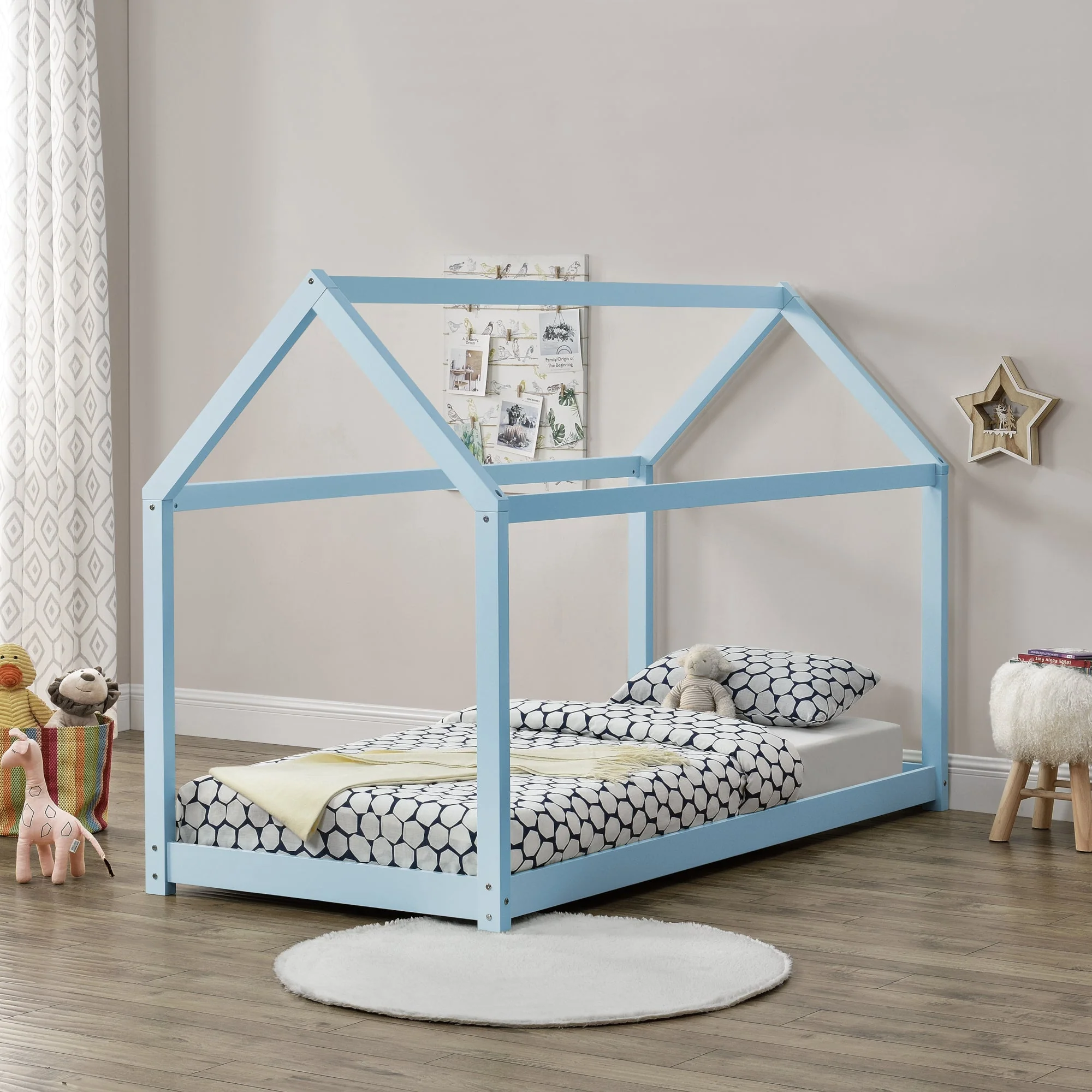 Kinderbed Netstal houten bed huisbed 90x200 cm - 4 kleuren - Image 9