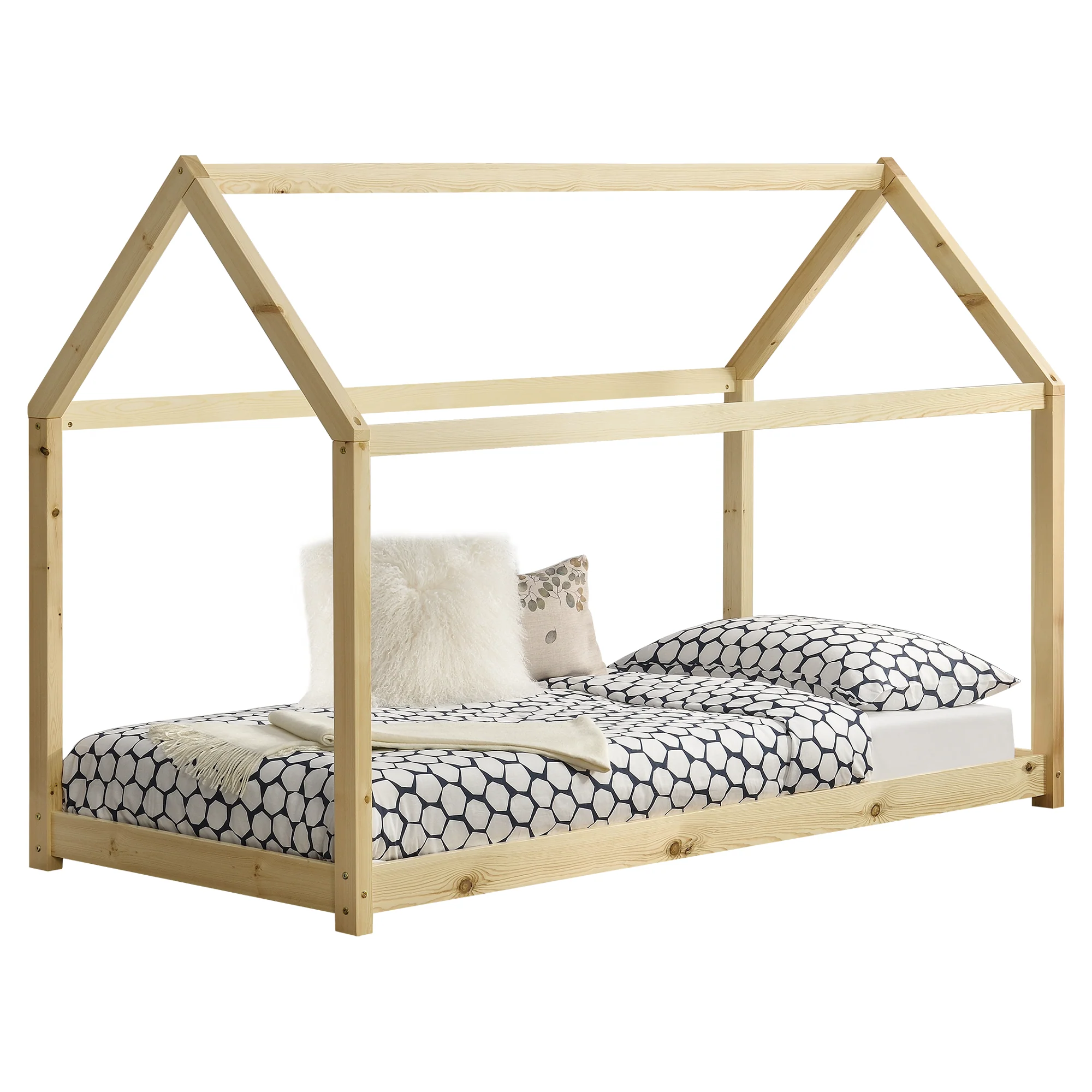 Kinderbed Netstal houten bed huisbed - verschillende kleuren en maten