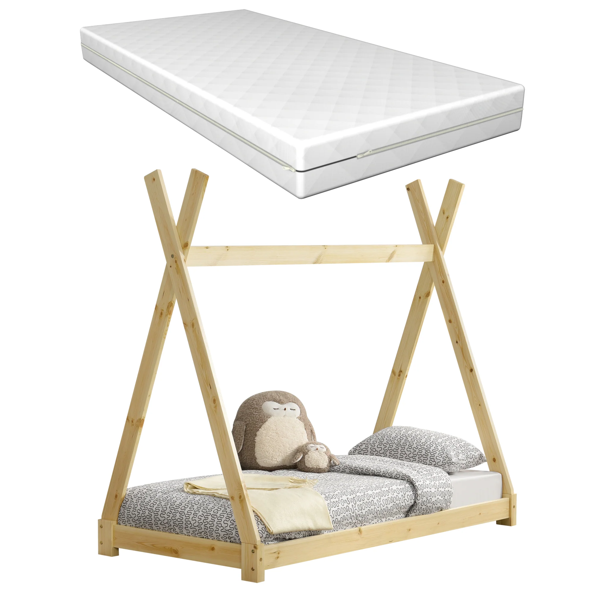 Juniorbed Tipi eenpersoonsbed incl. matras - verschillende maten en kleuren - Image 4