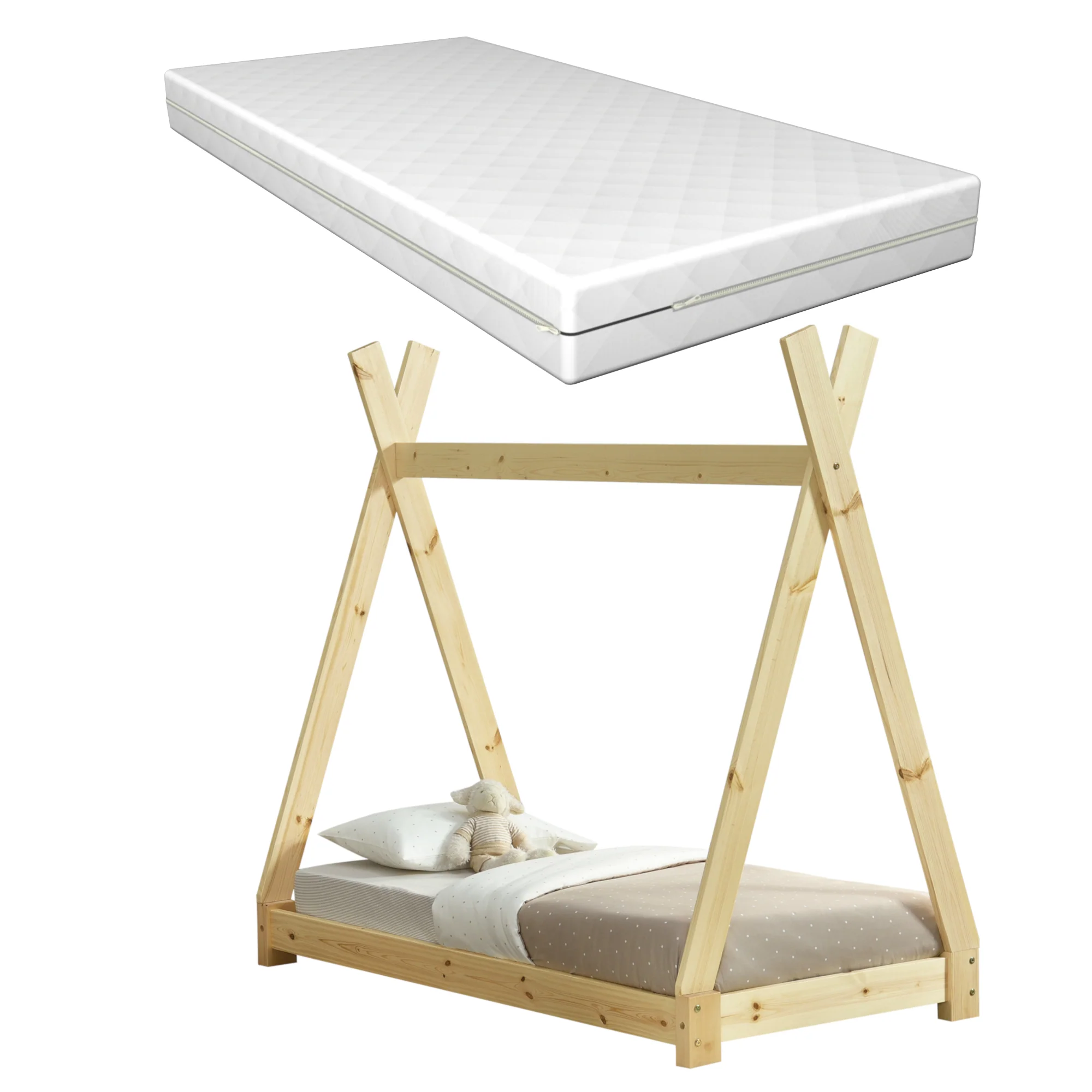 Juniorbed Tipi eenpersoonsbed incl. matras - verschillende maten en kleuren - Image 5