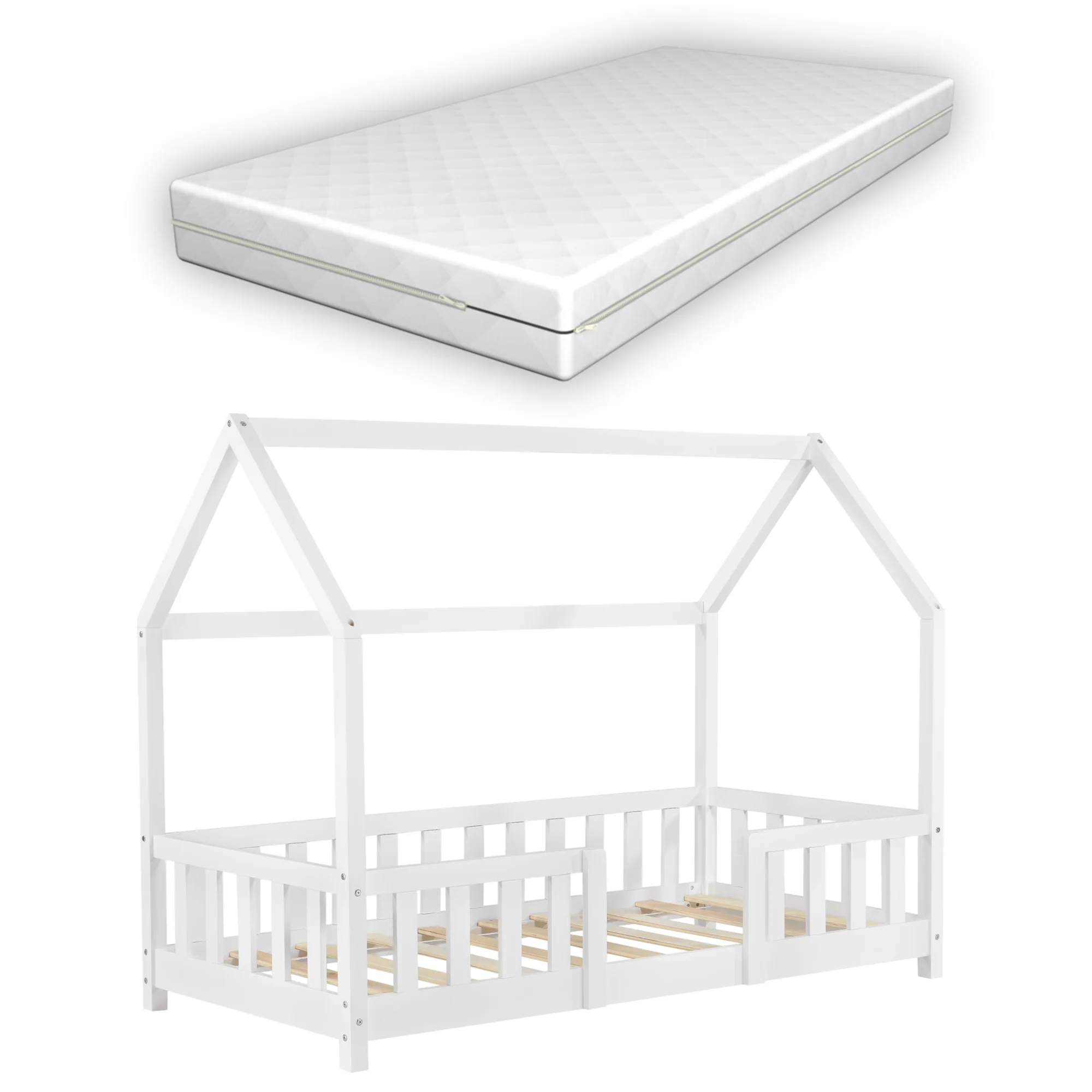 Kinderbed Sisimiut met uitvalbeveiliging bedbodem en matras [en.casa] - Image 14