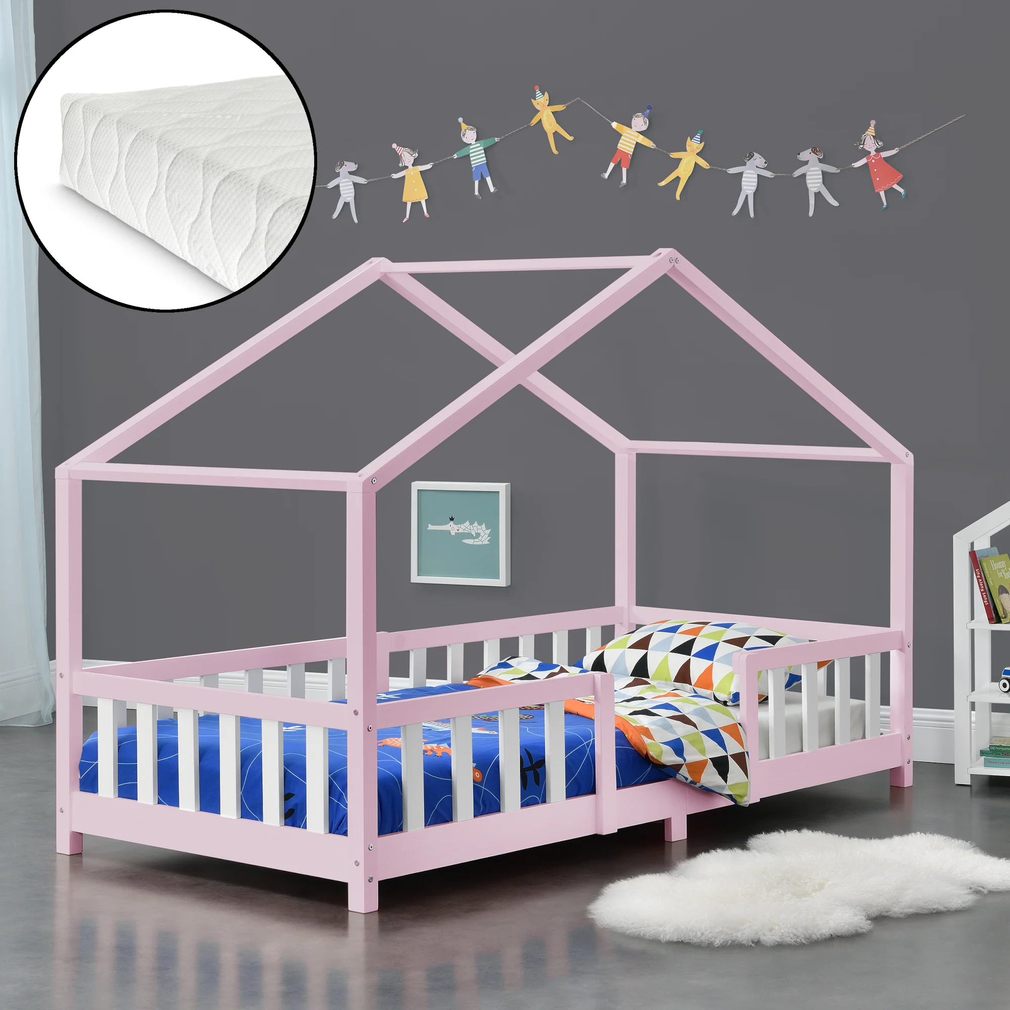 Kinderbed Treviolo met uitvalbeveiliging en matras [en.casa] - Image 21