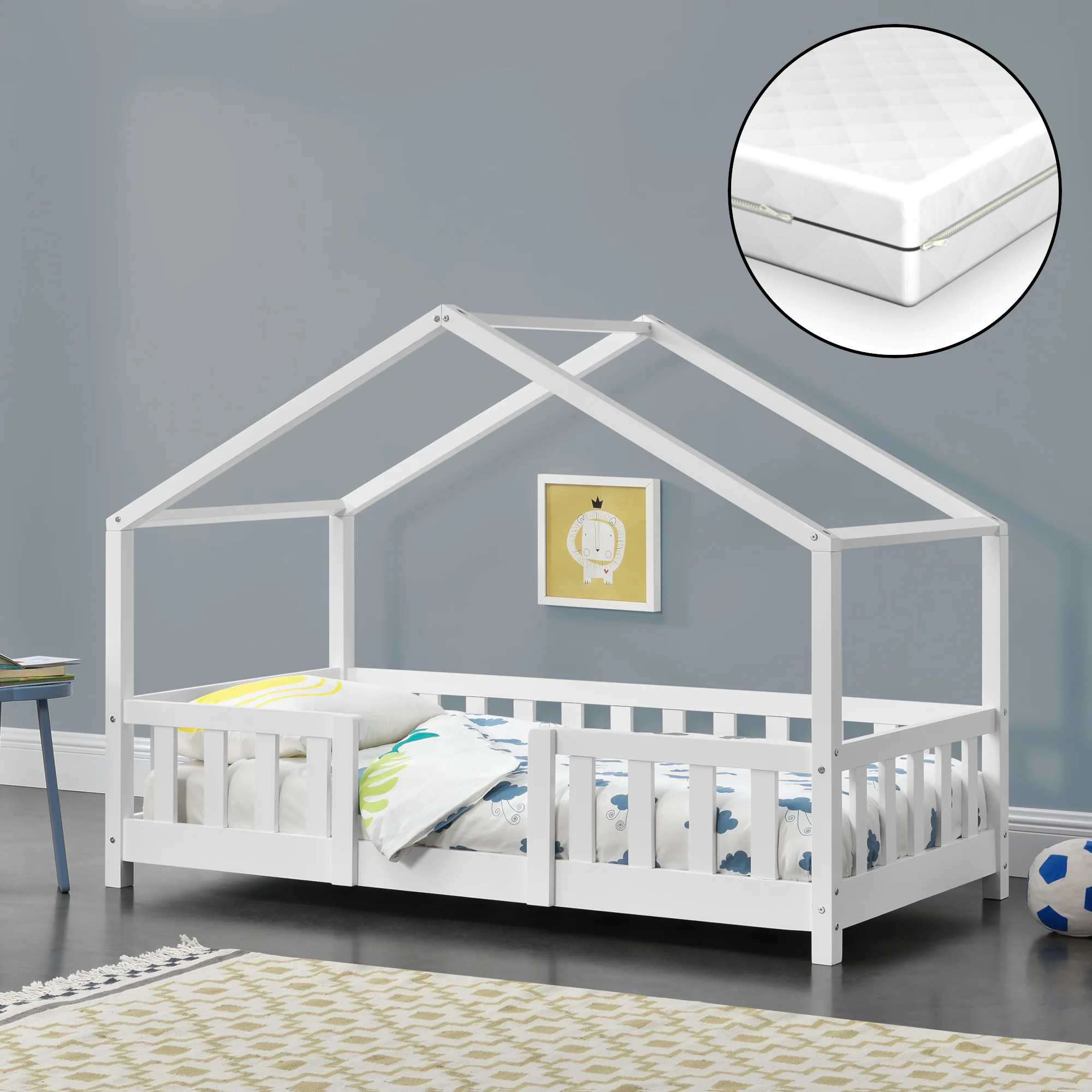 Kinderbed Treviolo met uitvalbeveiliging en matras [en.casa] - Image 26