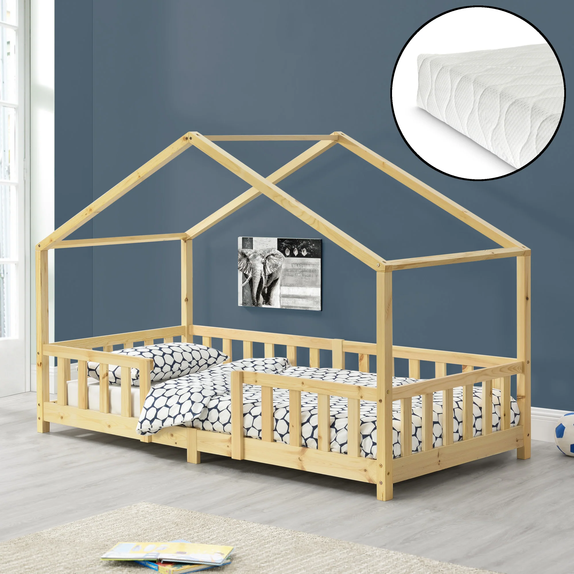 Kinderbed Treviolo met uitvalbeveiliging en matras [en.casa] - Image 27