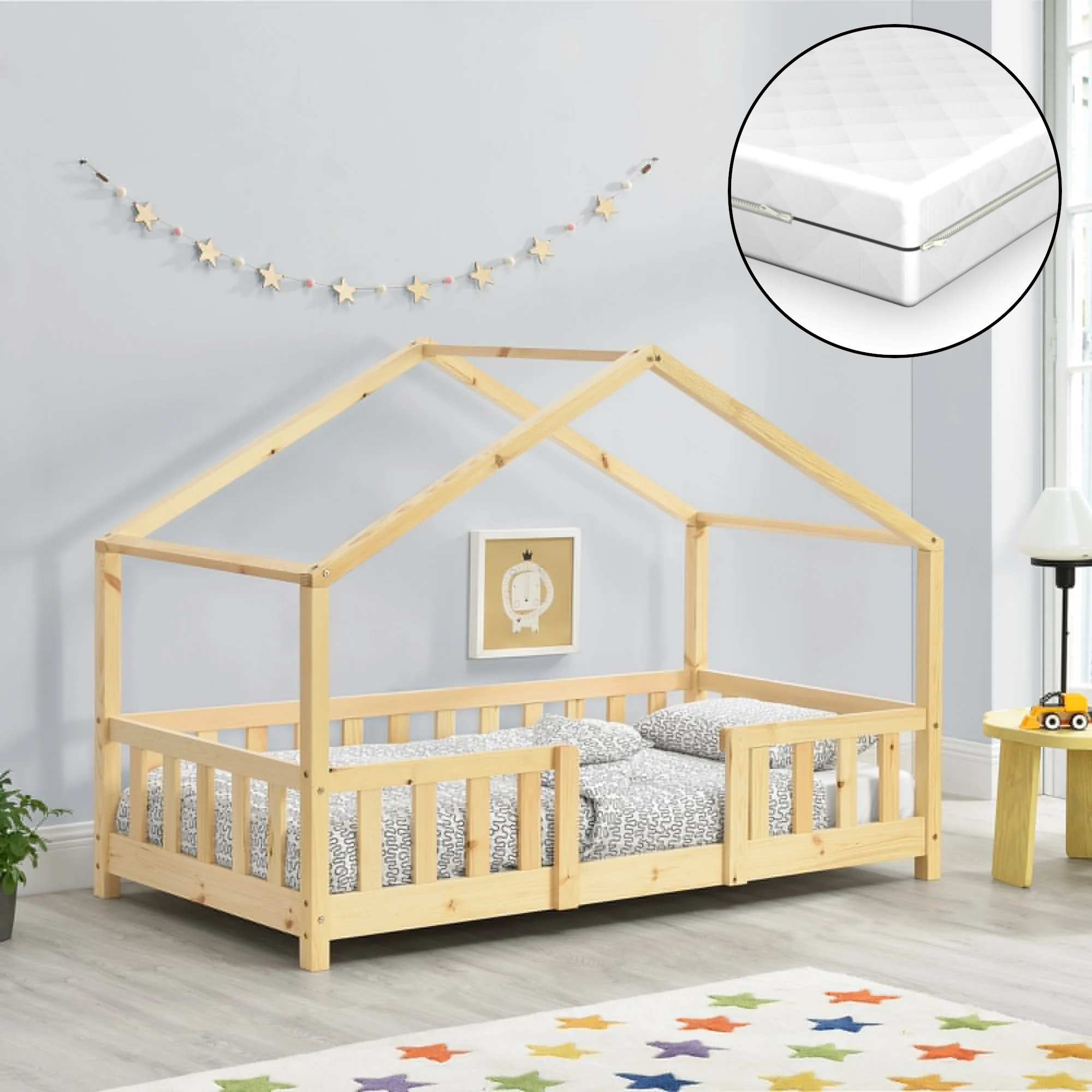 Kinderbed Treviolo met uitvalbeveiliging en matras [en.casa] - Image 28