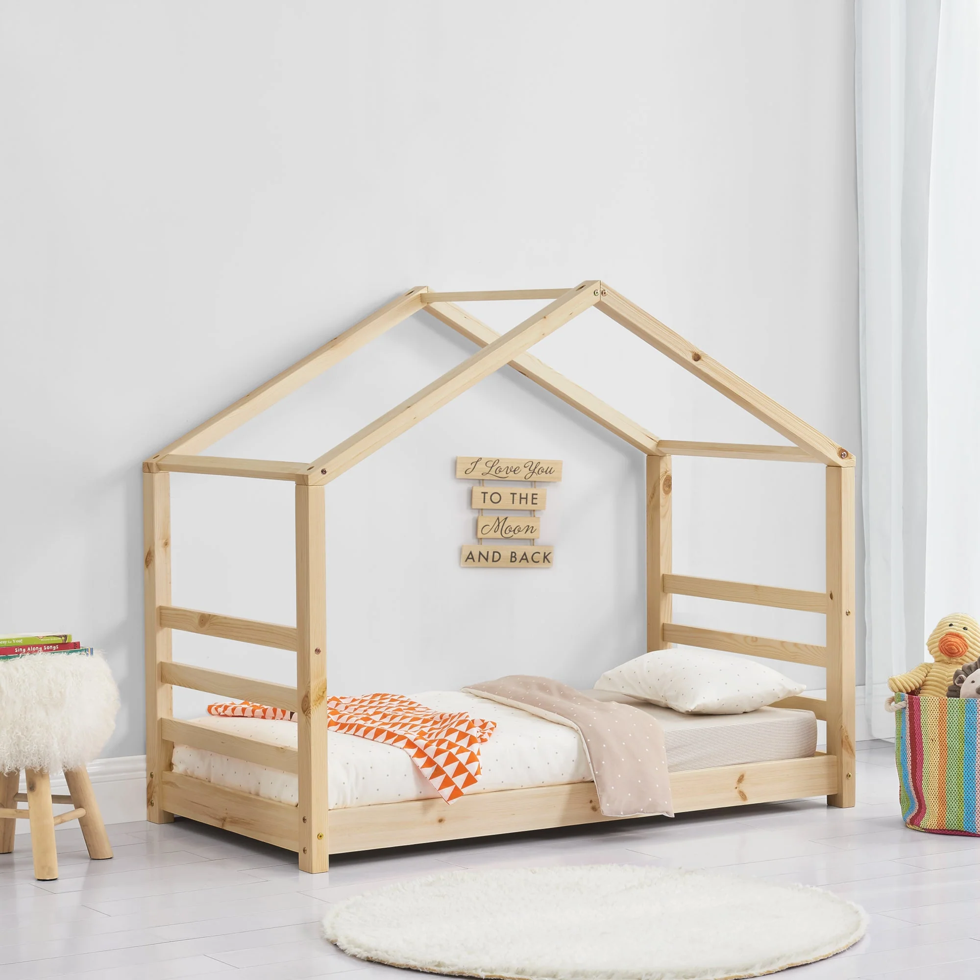 Kinderbed houten bed huisbed met bedbodem - verschillende maten en kleuren - Image 11