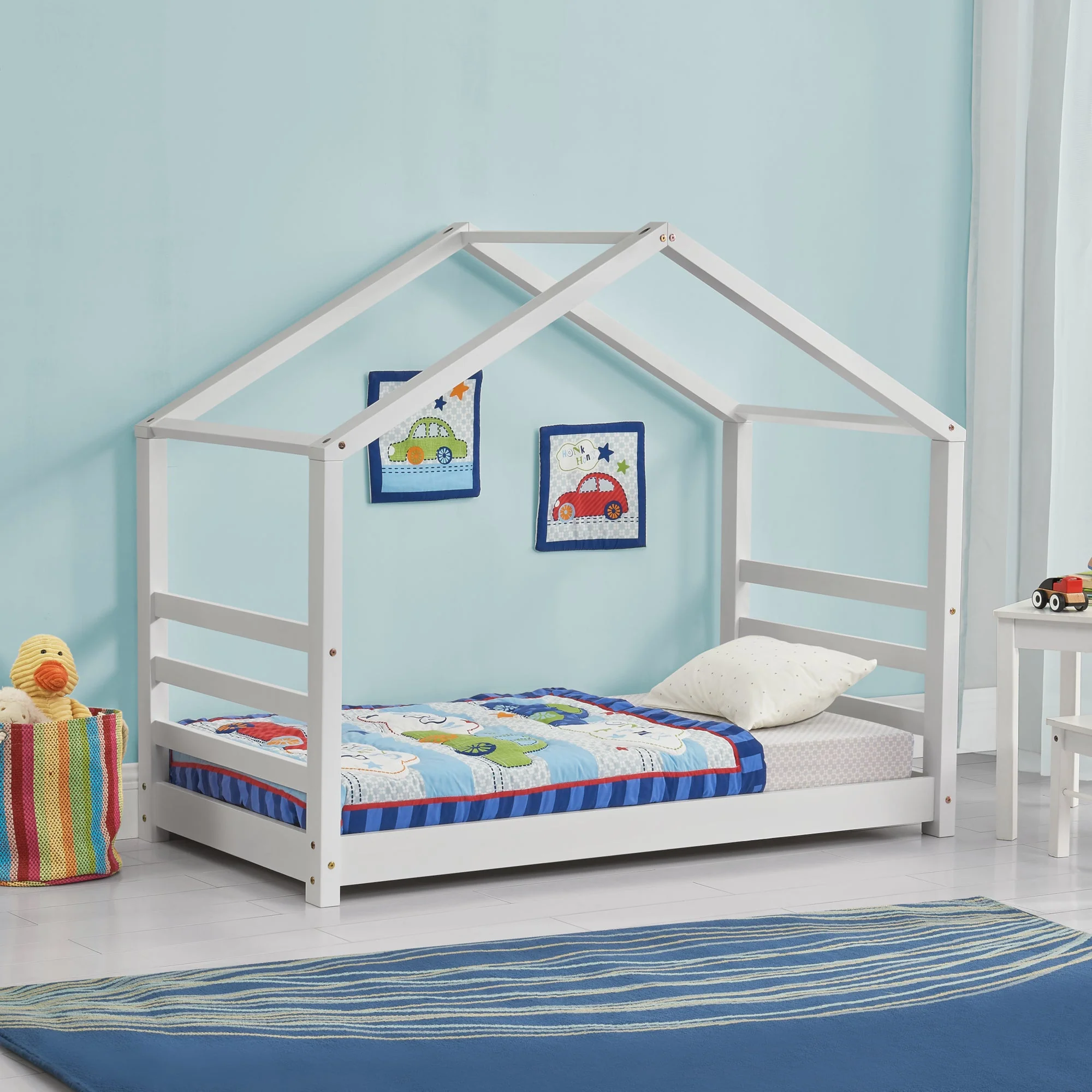 Kinderbed houten bed huisbed met bedbodem - verschillende maten en kleuren - Image 7