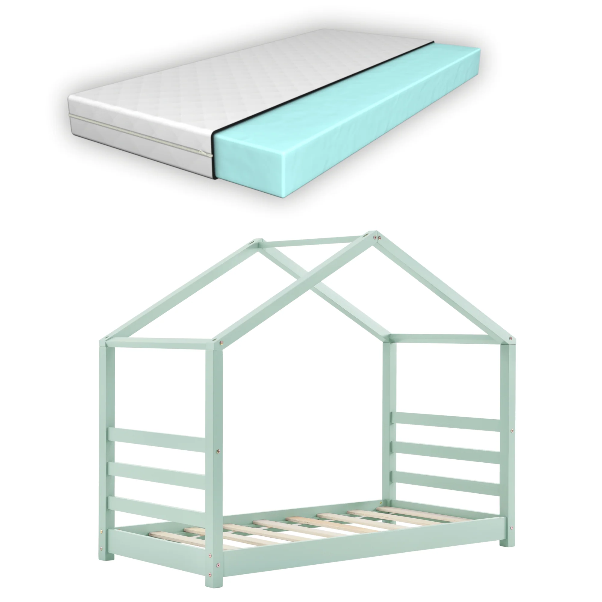Kinderbed met bedbodem en matras huisbed - verschillende kleuren en modellen - Image 5