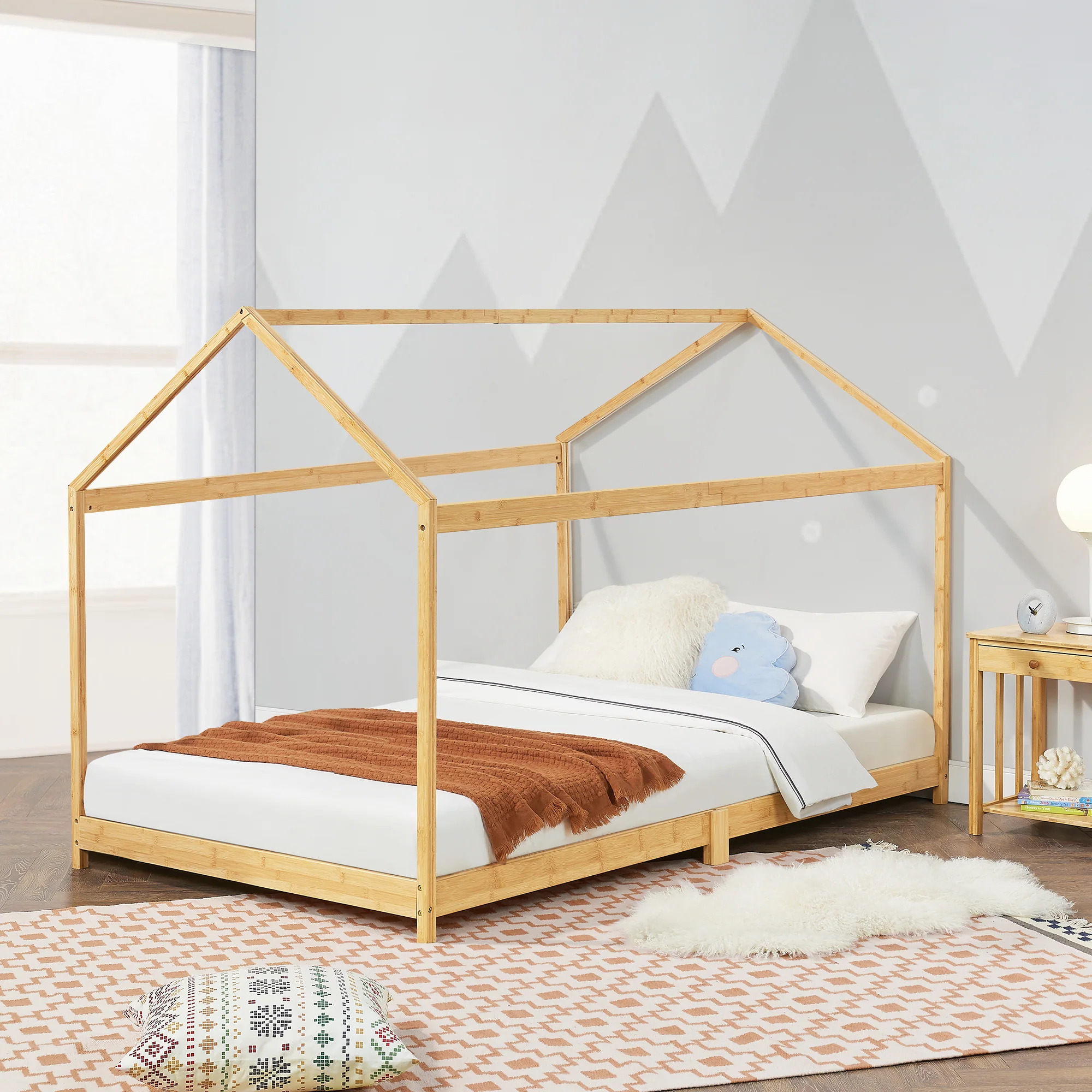 [en.casa] Kinderbed Vindafjord huisbed bamboe houtkleurig - 7 varianten - Image 6