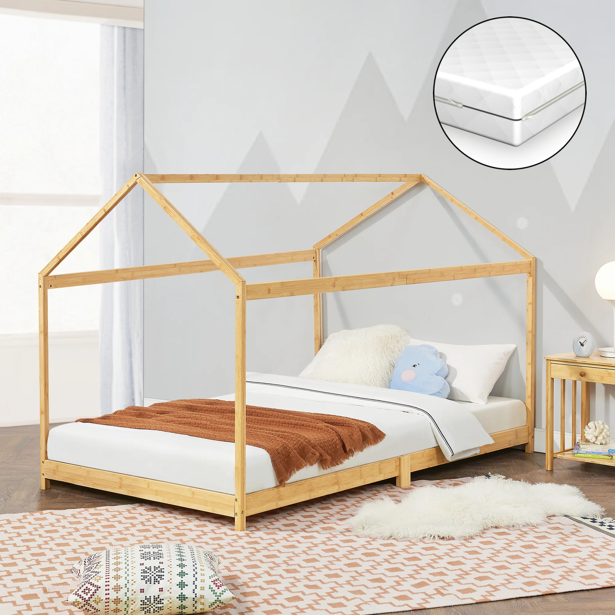 [neu.haus] Kinderbed Vindafjord huisbed met matras bamboe - 7 varianten - Image 2
