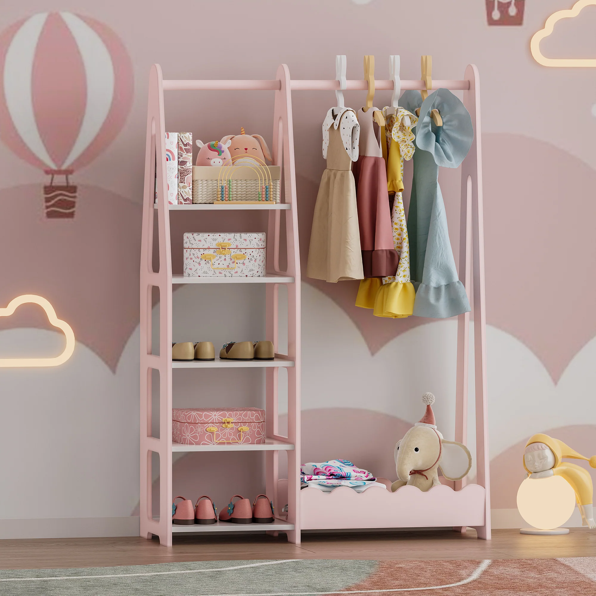 Kinderrek Vestnes 114x77x30 cm wit [en.casa]