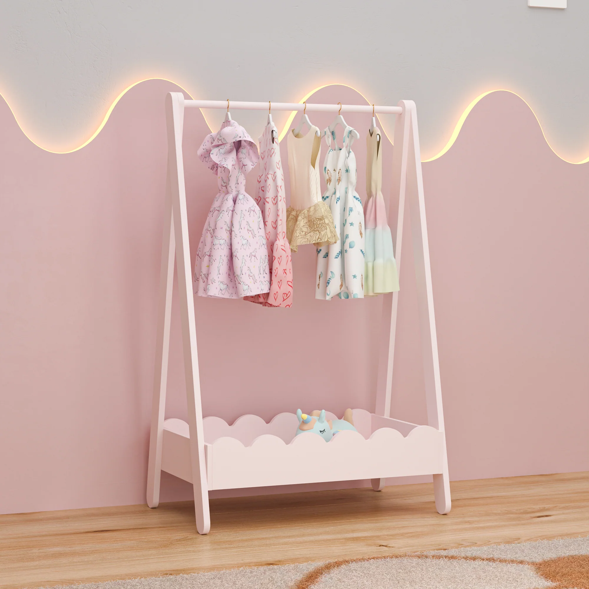 Kledingrek voor kinderen Vestnes 99x66x38 cm [en.casa] - Image 2
