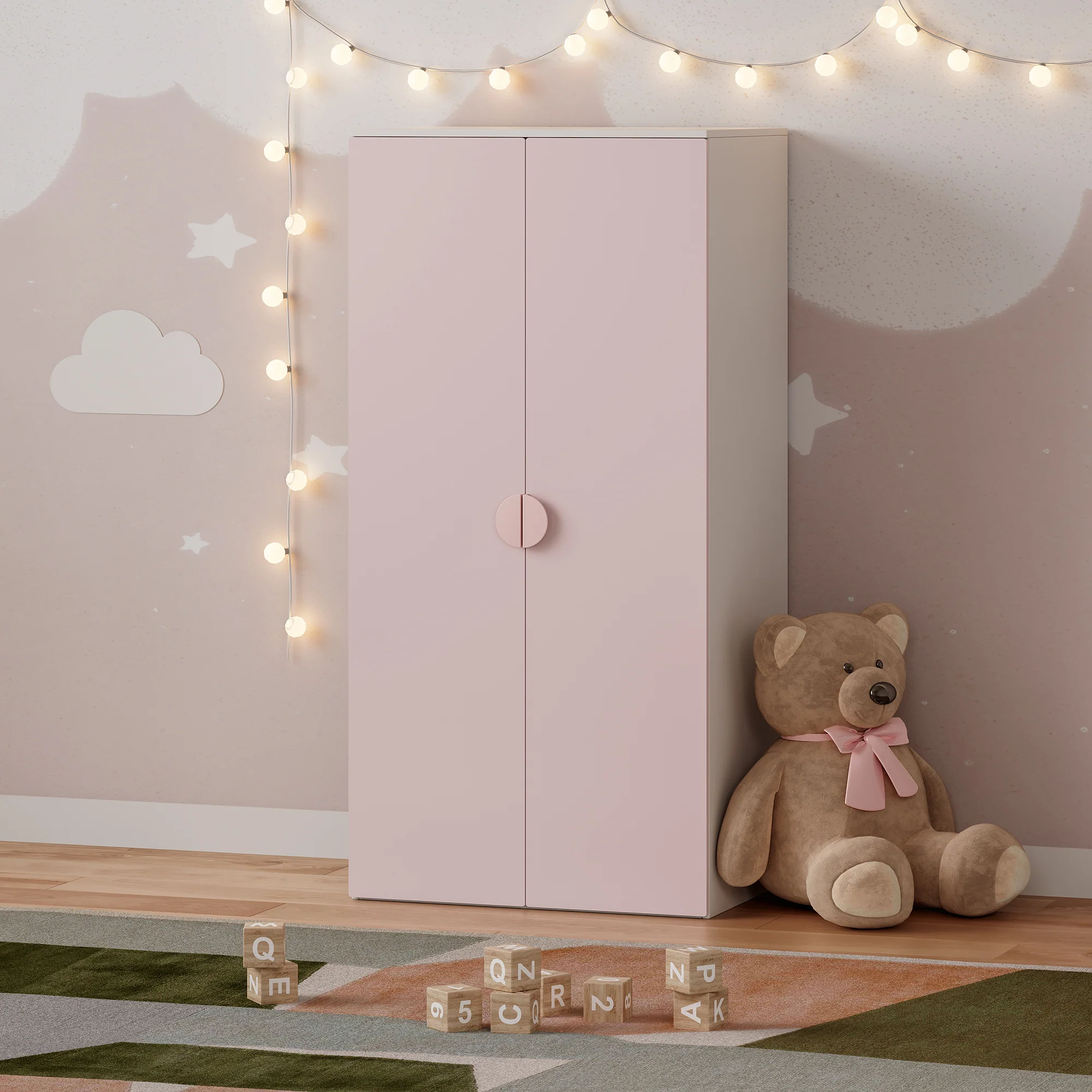 Kinderkast Sandnes 2-deurs 123x60x40 cm [en.casa]