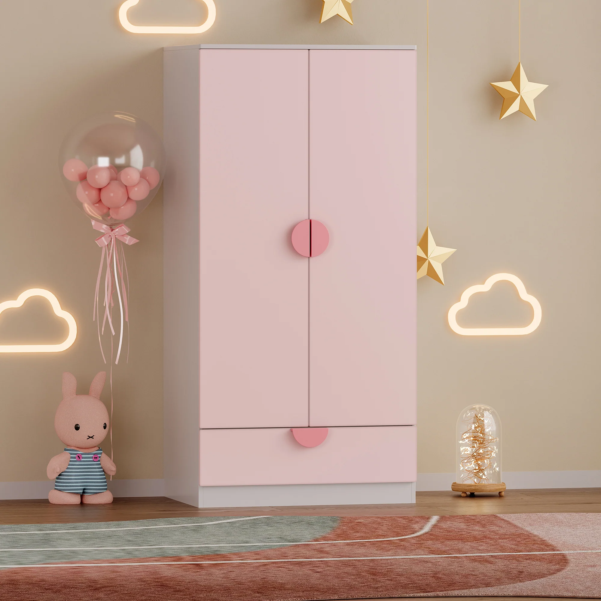 Kinderkast Sandnes kledingkast 123x60x40 cm [en.casa]