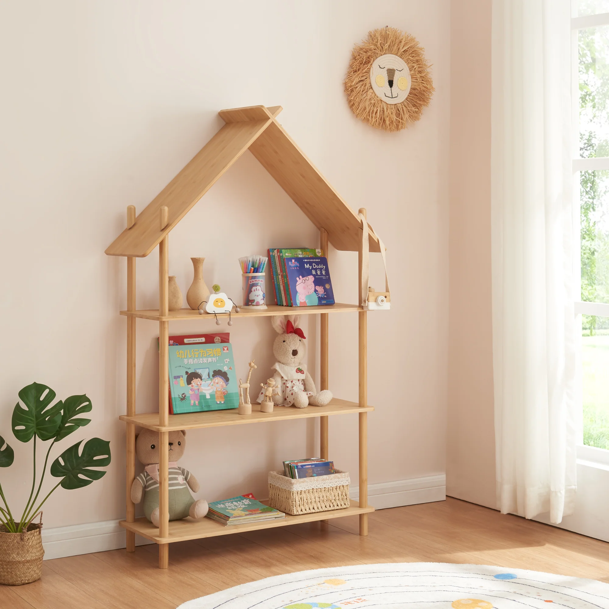 [en.casa] Staand rek Hamarøy voor kinderen 137x90x30 cm bamboe