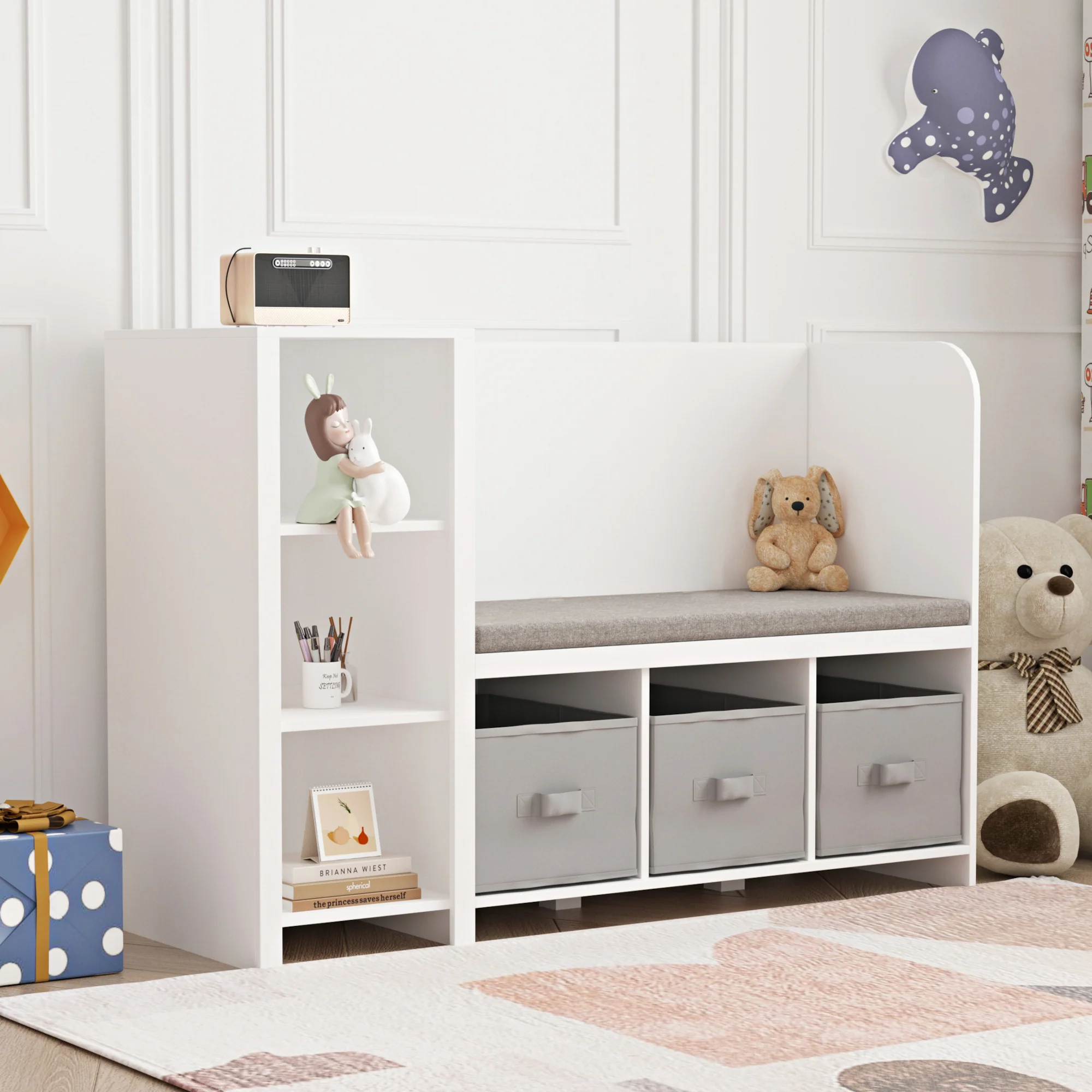 Kinderrek Høylandet met zitbank 76x112x40 cm [en.casa] - Image 2