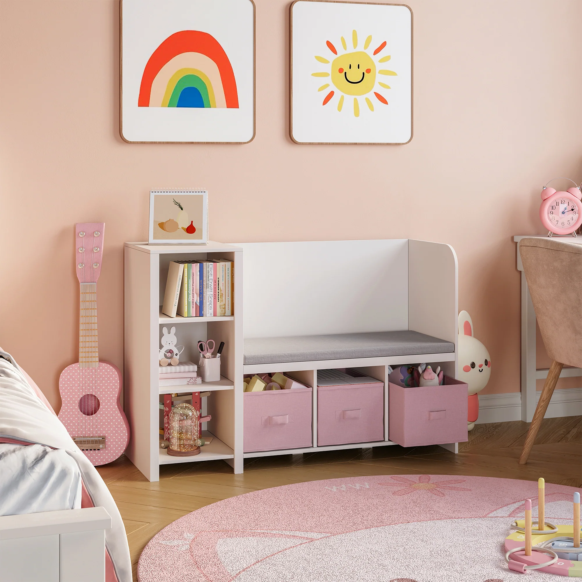 Kinderrek Høylandet met zitbank 76x112x40 cm [en.casa] - Image 3