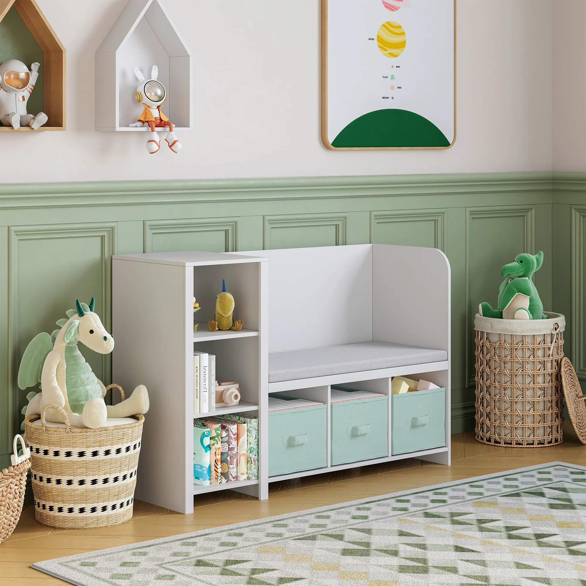 Kinderrek Høylandet met zitbank 76x112x40 cm [en.casa] - Image 4
