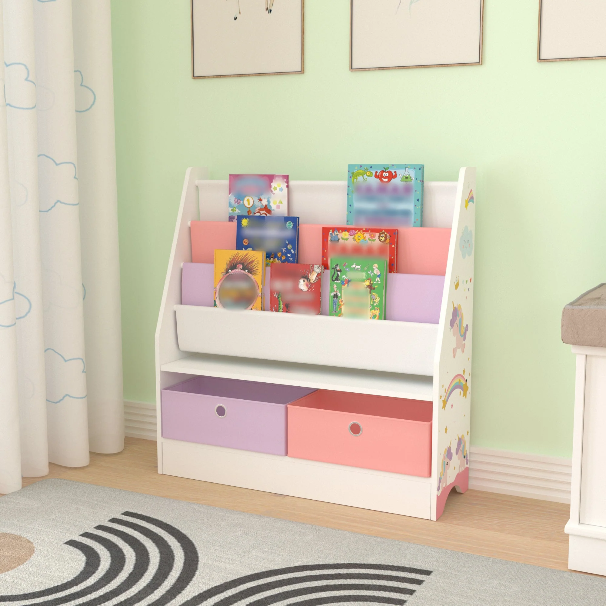 [en.casa] Kinderboekenkast Neda opbergkast 74x71x23 cm - 4 varianten - Image 6