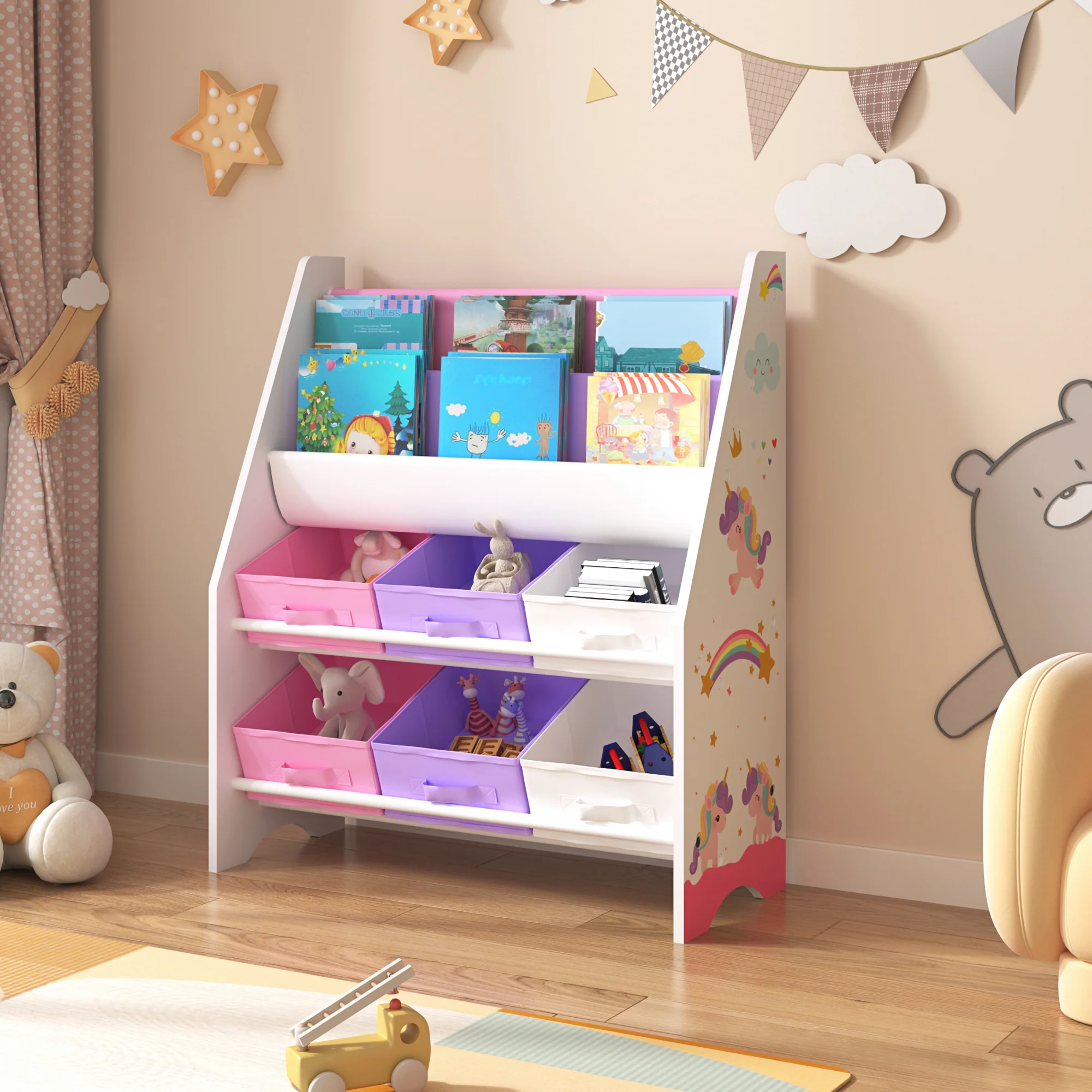 [en.casa] Kinderrek Ponteceso 74x62x26,5 cm - 4 varianten