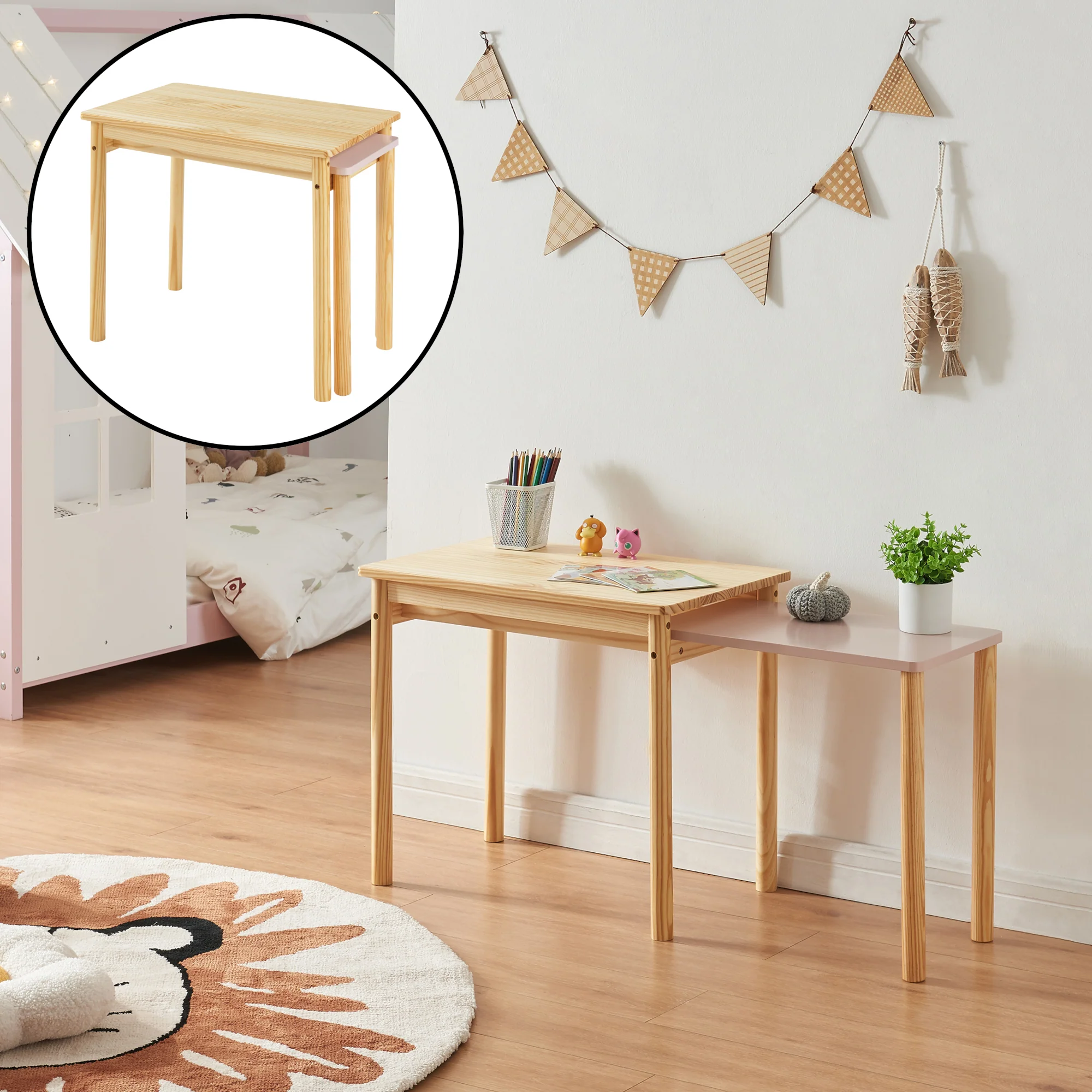 Kindertafel Skellefteå met uitschuifbaar tafelblad [en.casa] - Image 2