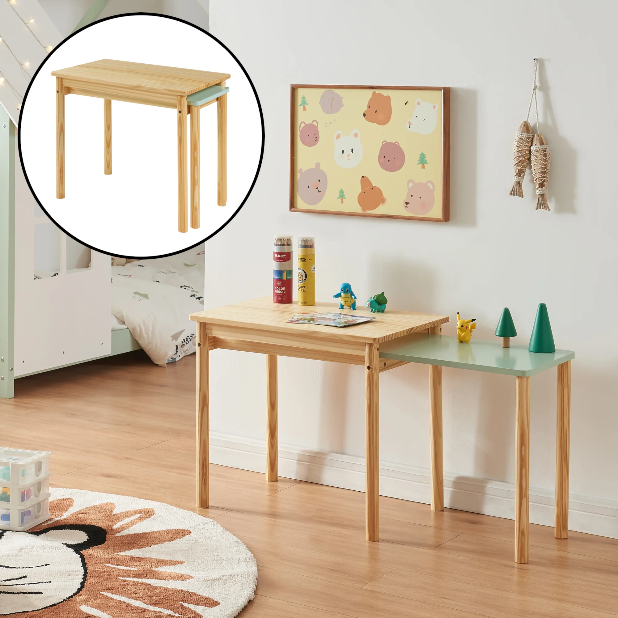 Kindertafel Skellefteå met uitschuifbaar tafelblad [en.casa] - Image 3