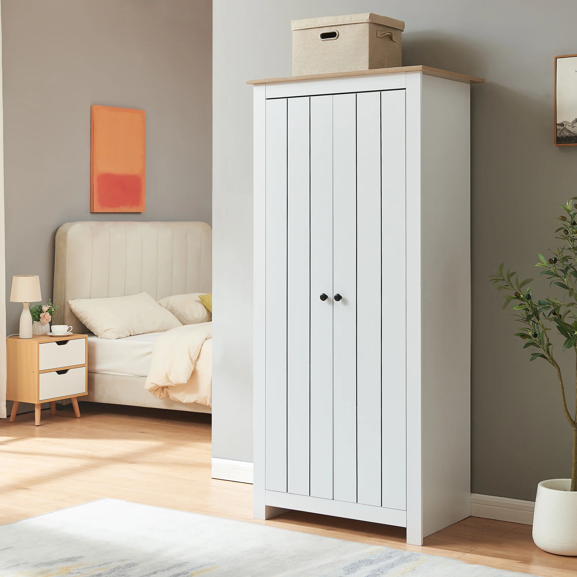 Kledingkast Trorjam 2-deurs 175x80x52 cm [en.casa] - Image 2
