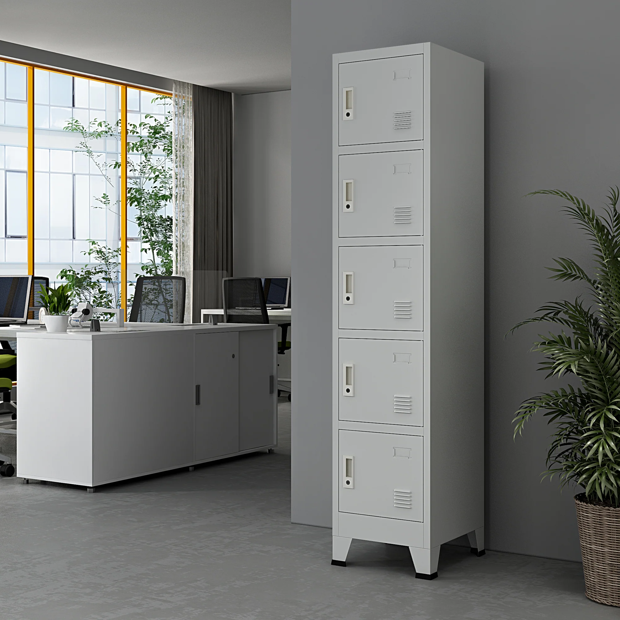 [en.casa] Lockerkast Joroinen 180x38x45 cm staal - 6 varianten - Image 3