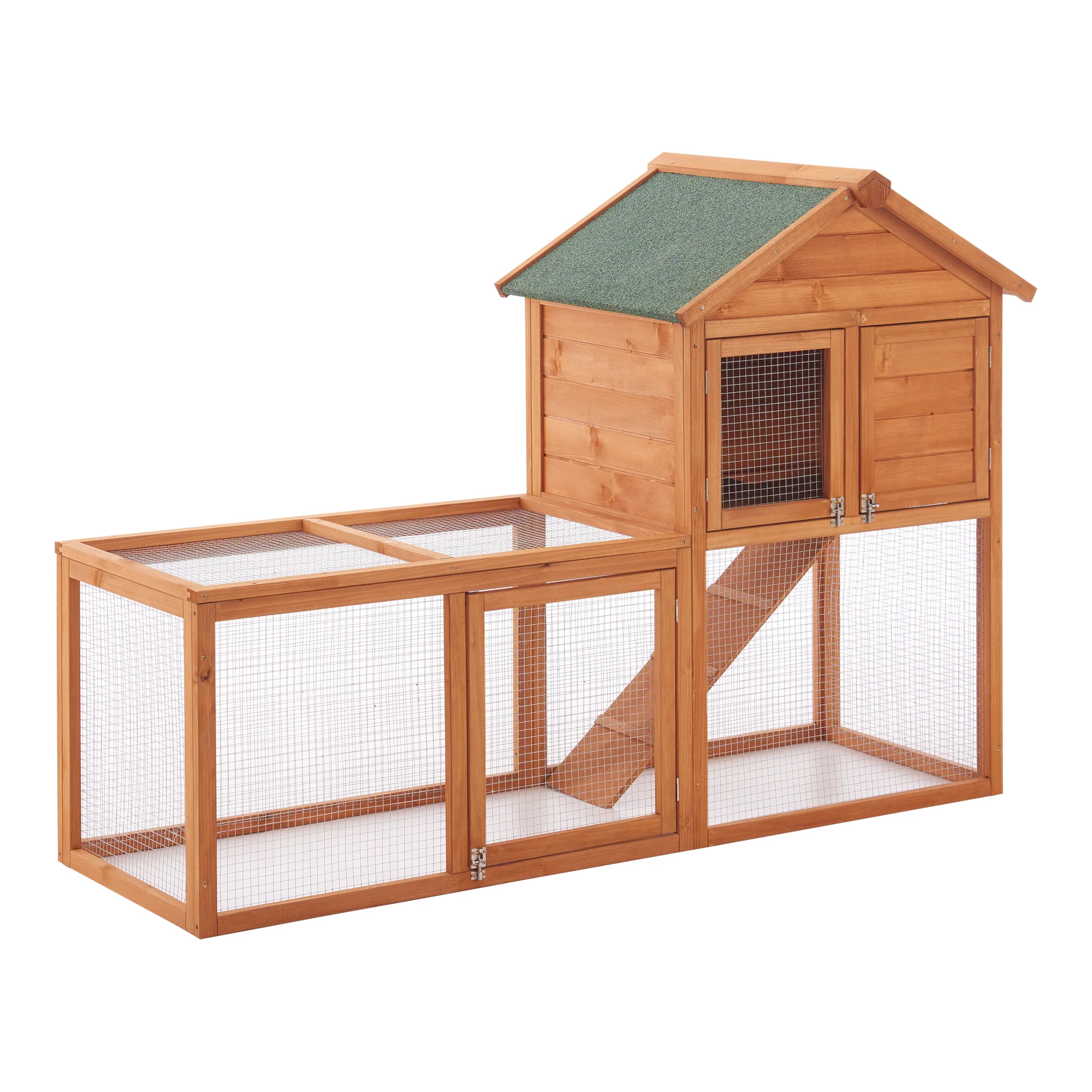 [en.casa] Konijnenhok Kelkheim 110x160x61 cm houtkleurig