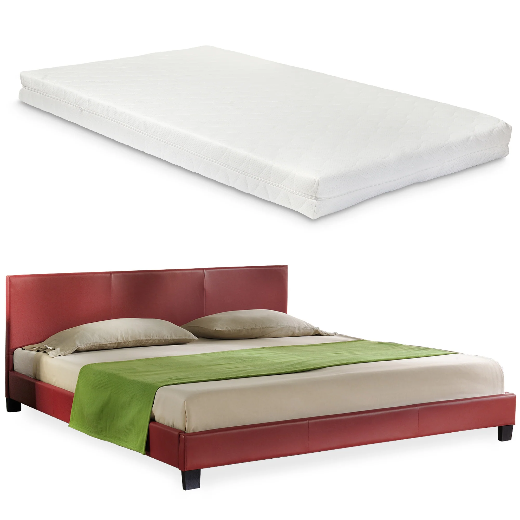 Aron bedframe kunstleer met matras en bedbodem - 18 varianten - Image 11