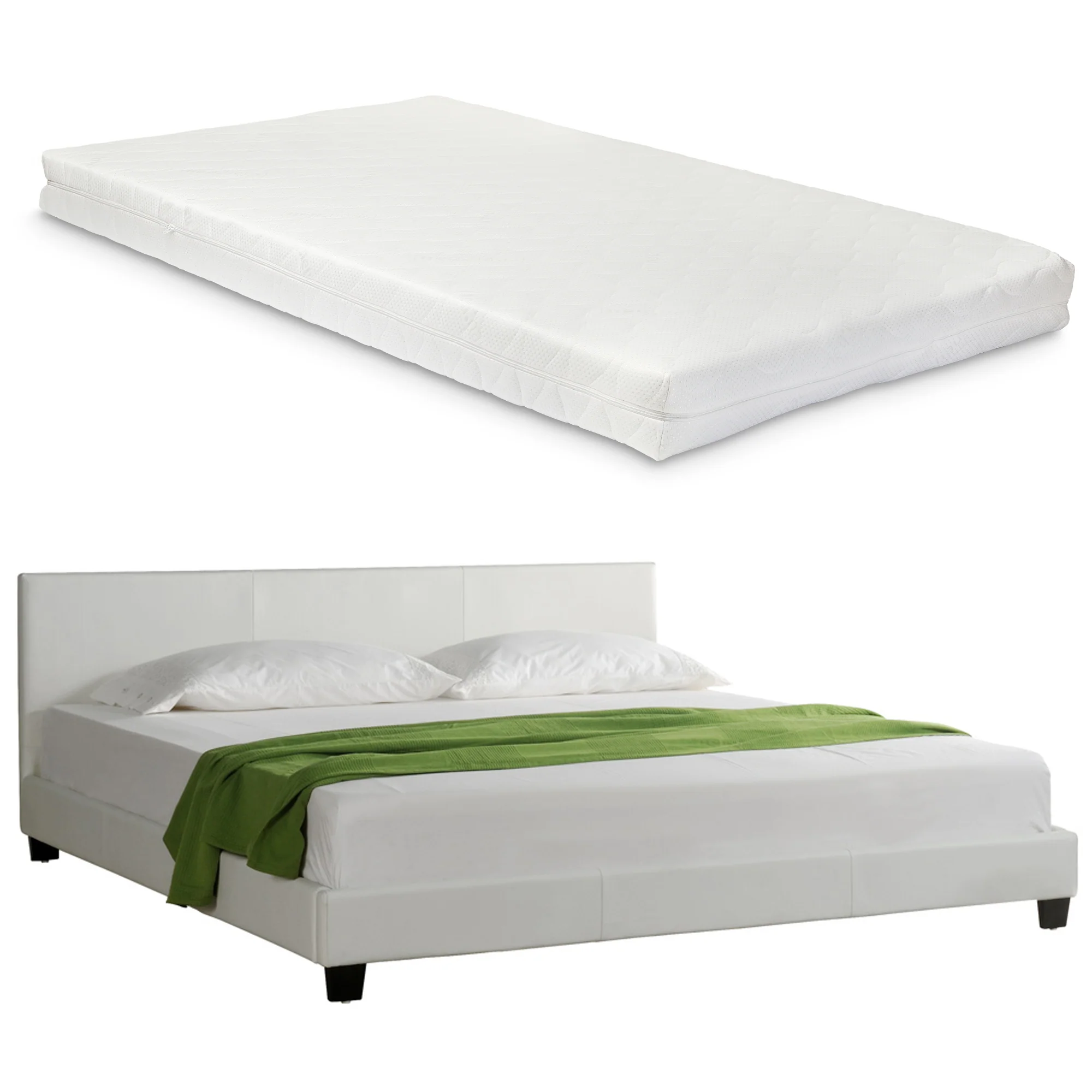 Aron bedframe kunstleer met matras en bedbodem - 18 varianten - Image 12