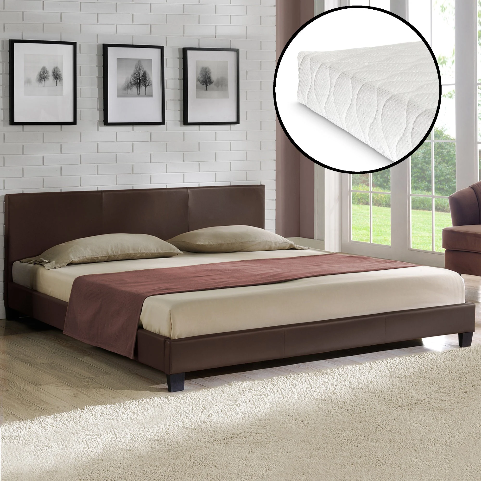 Aron bedframe kunstleer met matras en bedbodem - 18 varianten - Image 21