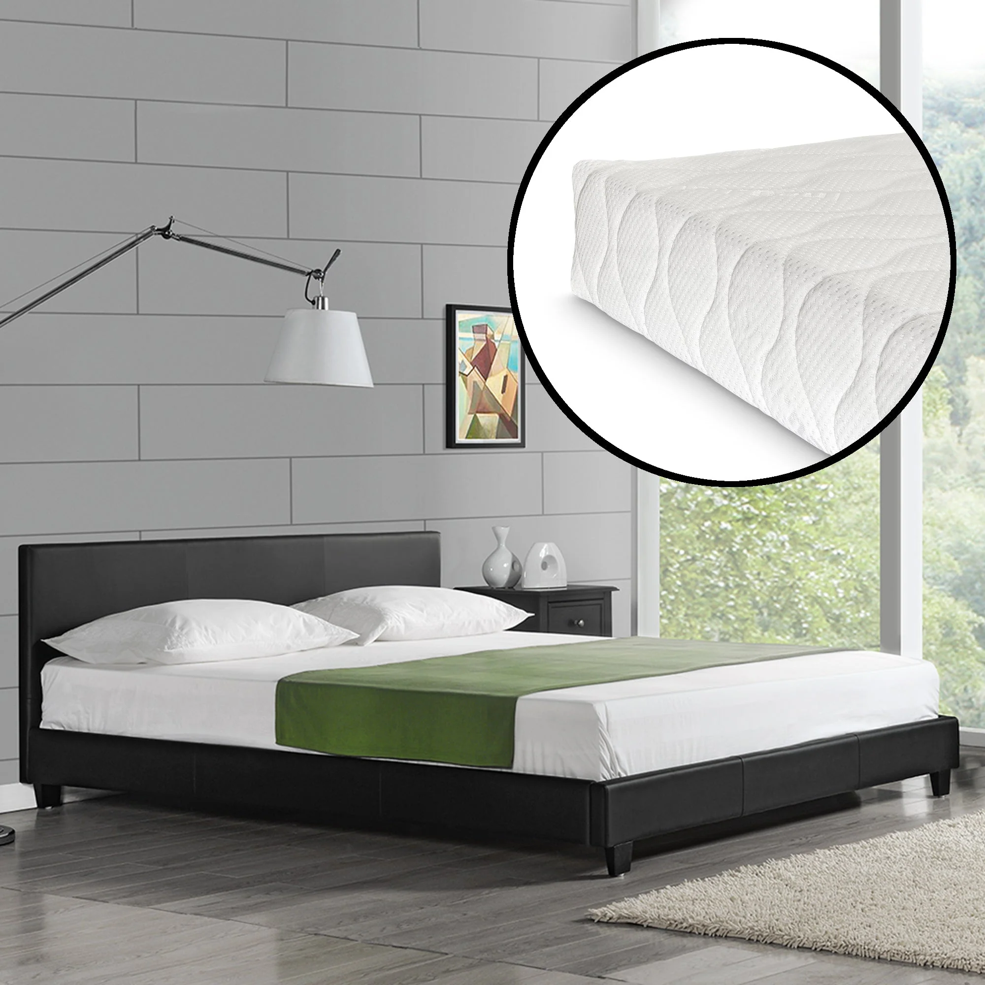 Aron bedframe kunstleer met matras en bedbodem - 18 varianten - Image 29