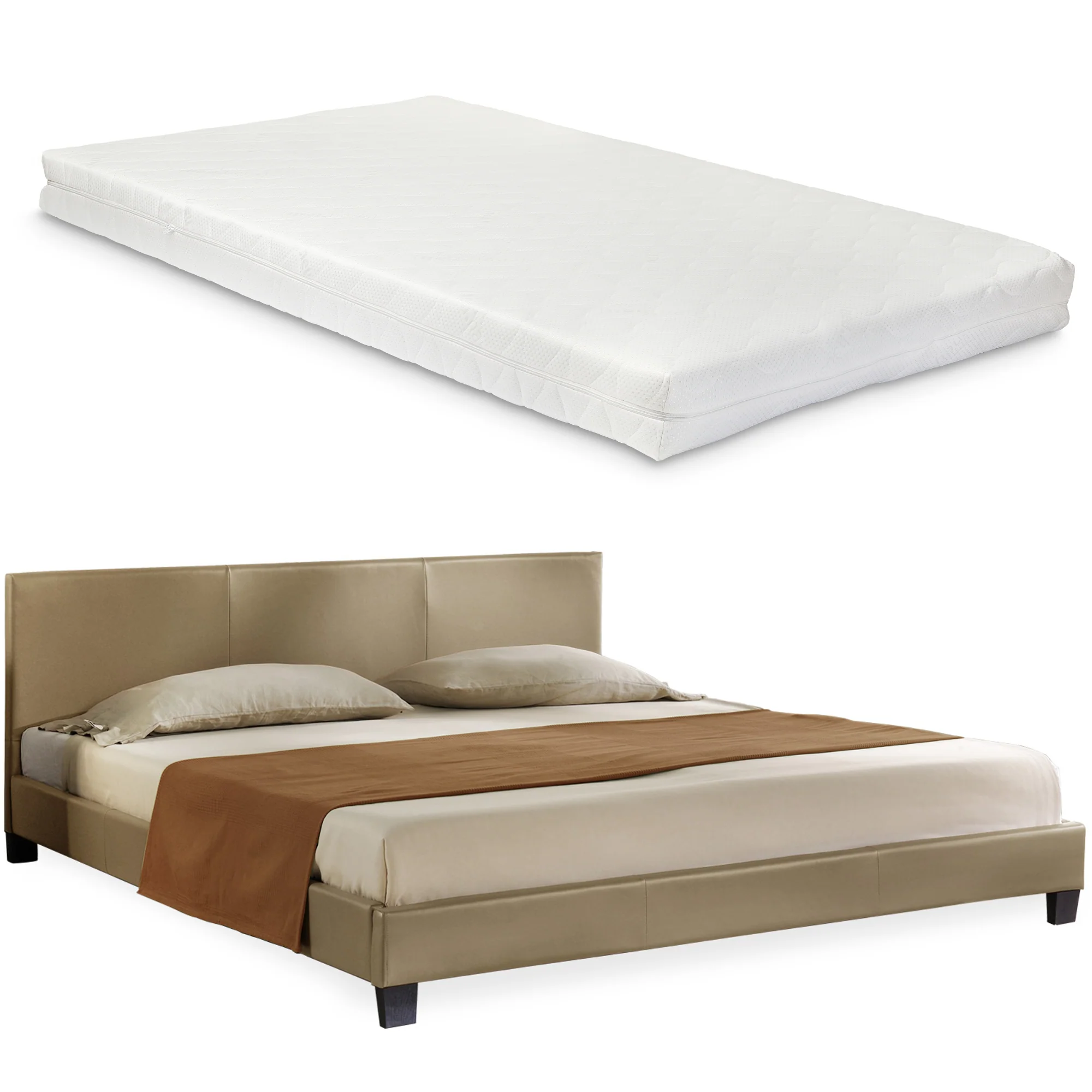 Aron bedframe kunstleer met matras en bedbodem - 18 varianten - Image 8