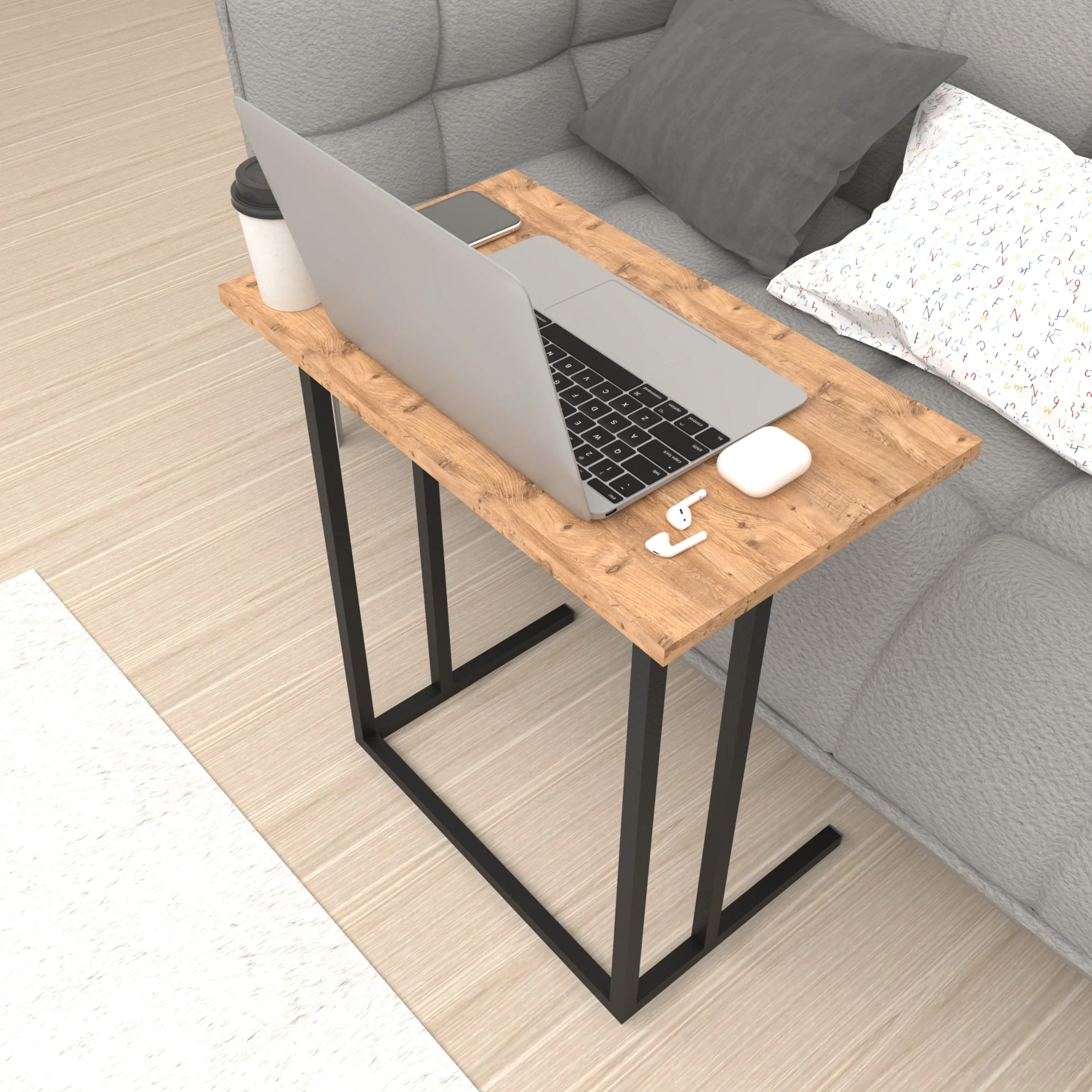 [en.casa] Bureau Högsby laptoptafel 65,5x60x35,5 cm - 4 varianten - Image 2