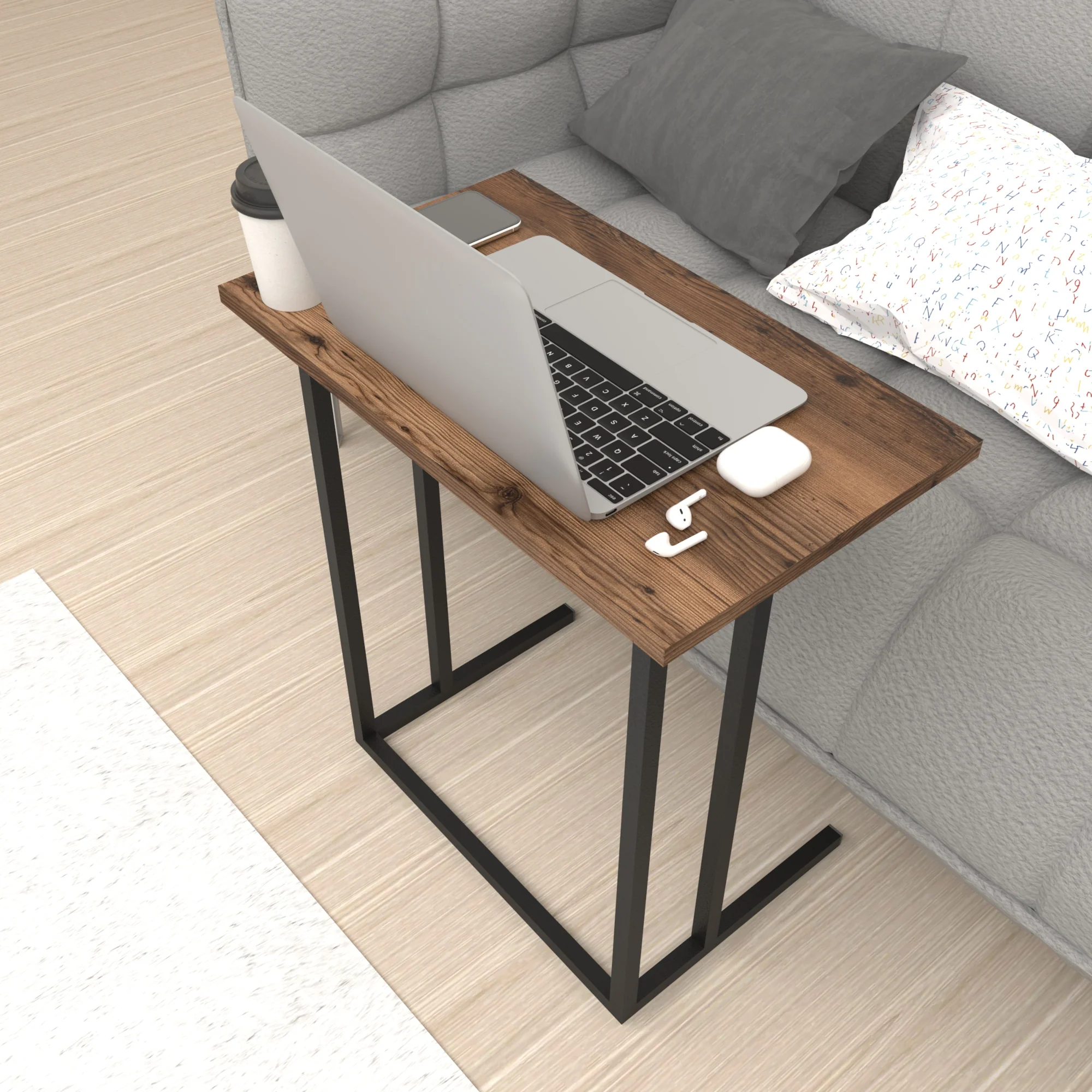 [en.casa] Bureau Högsby laptoptafel 65,5x60x35,5 cm - 4 varianten - Image 5