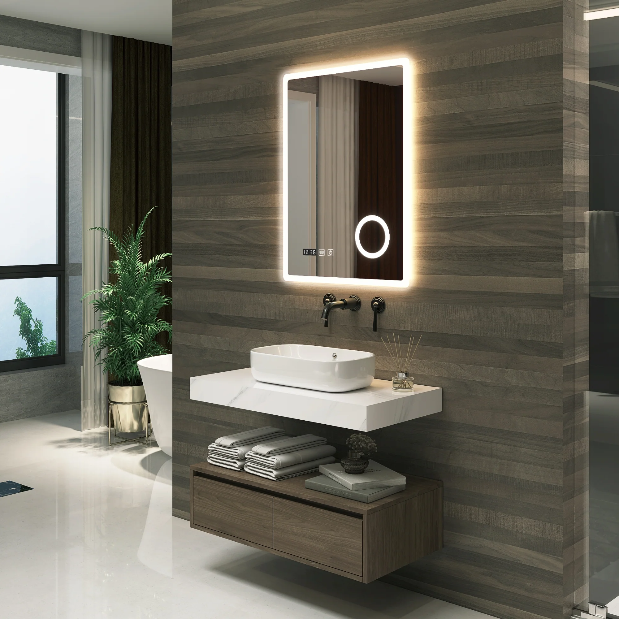 [pro.tec] Spiegel Racale met LED verlichting wit - 3 varianten